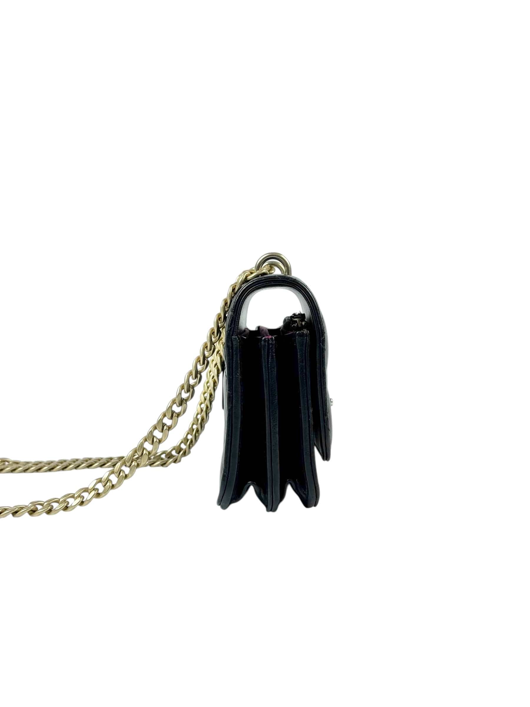 Chanel Chanel Flap WOC Camellia Pearl Crush Black Bag
