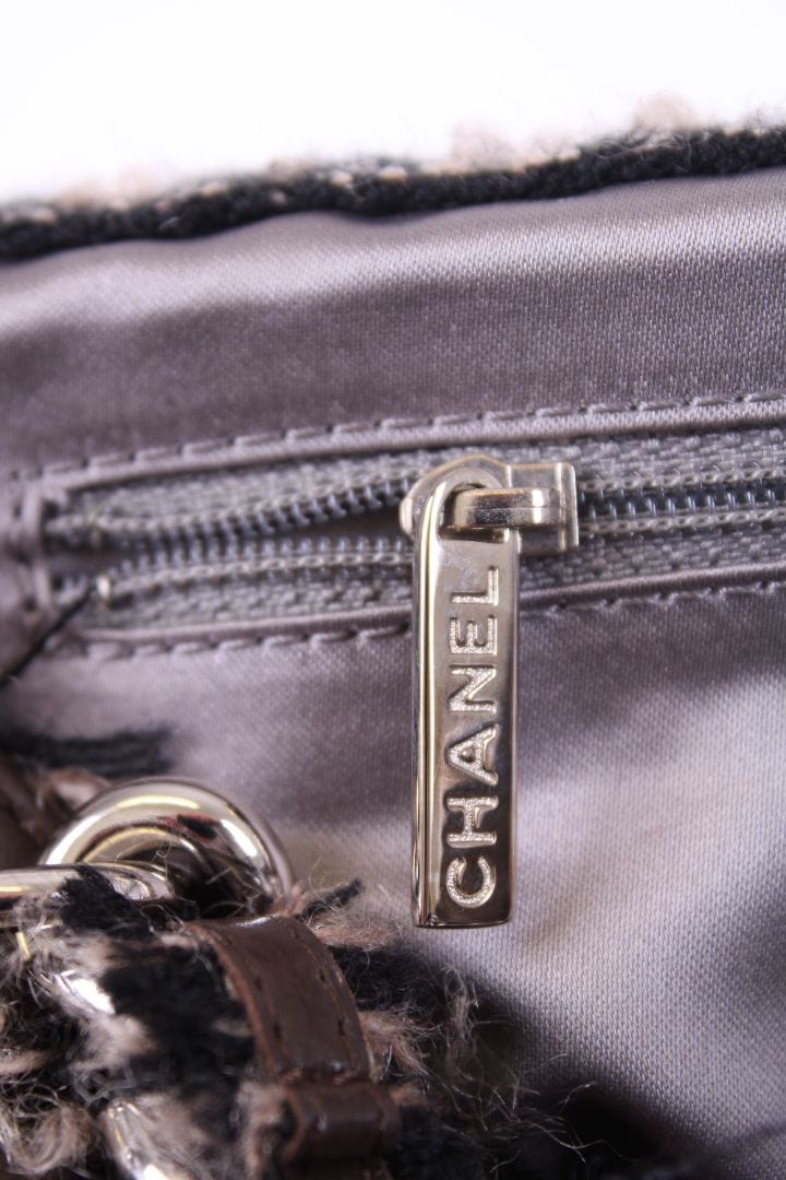 Chanel Chanel Leather tweed bon bon tote Brown large