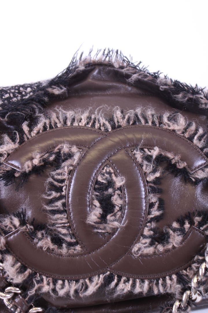 Chanel Chanel Leather tweed bon bon tote Brown large