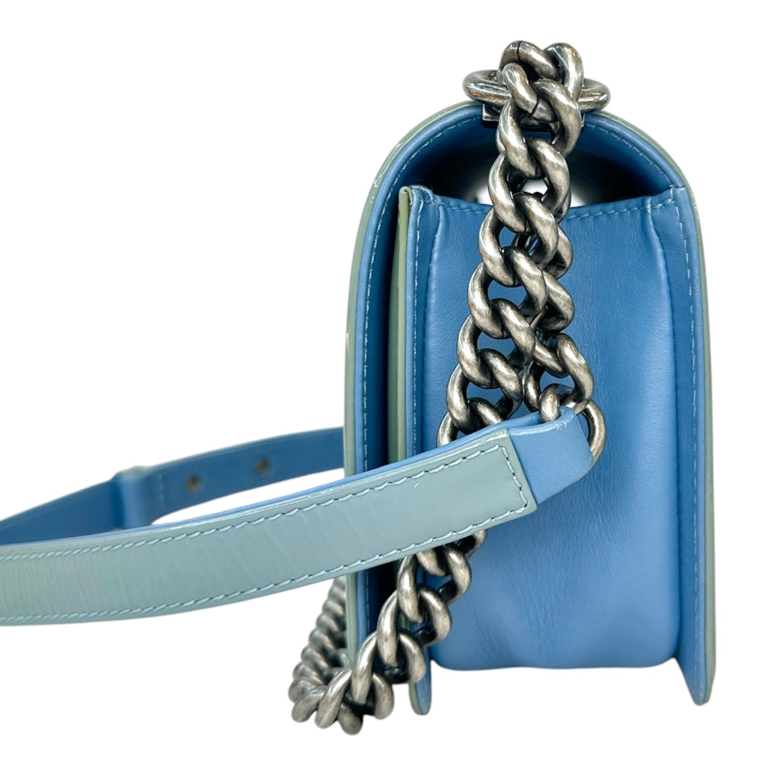 Chanel Chanel Leboy Medium Patent Blue/Green