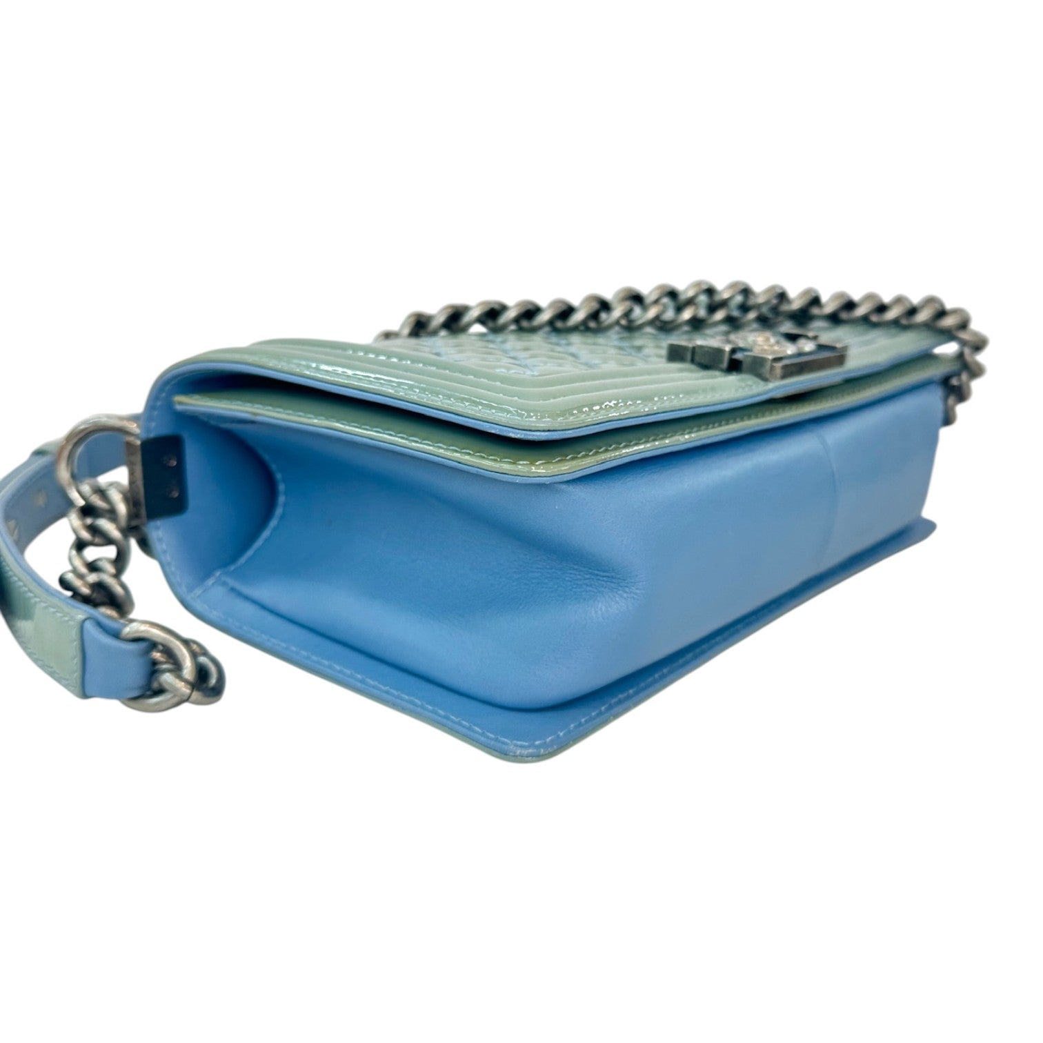 Chanel Chanel Leboy Medium Patent Blue/Green