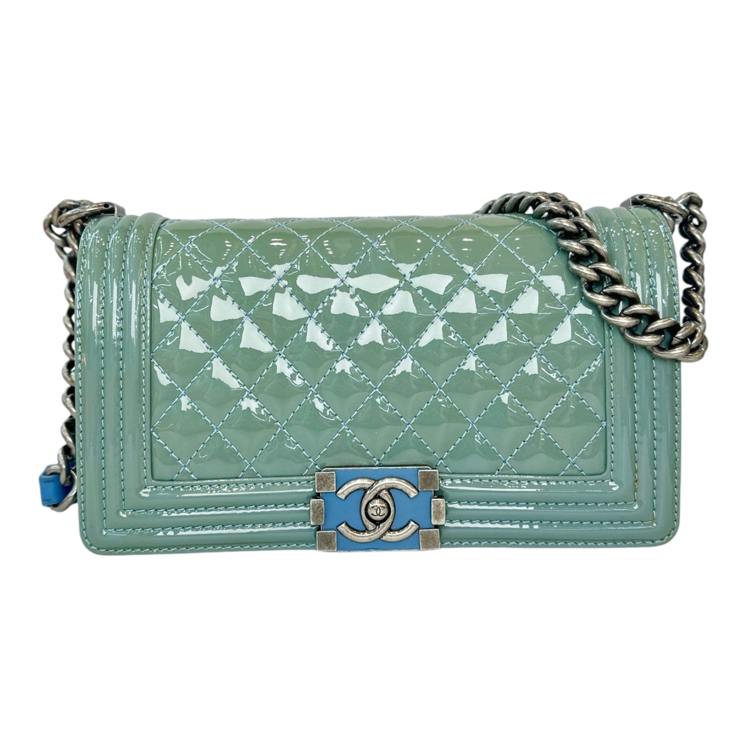 Chanel Chanel Leboy Medium Patent Blue/Green