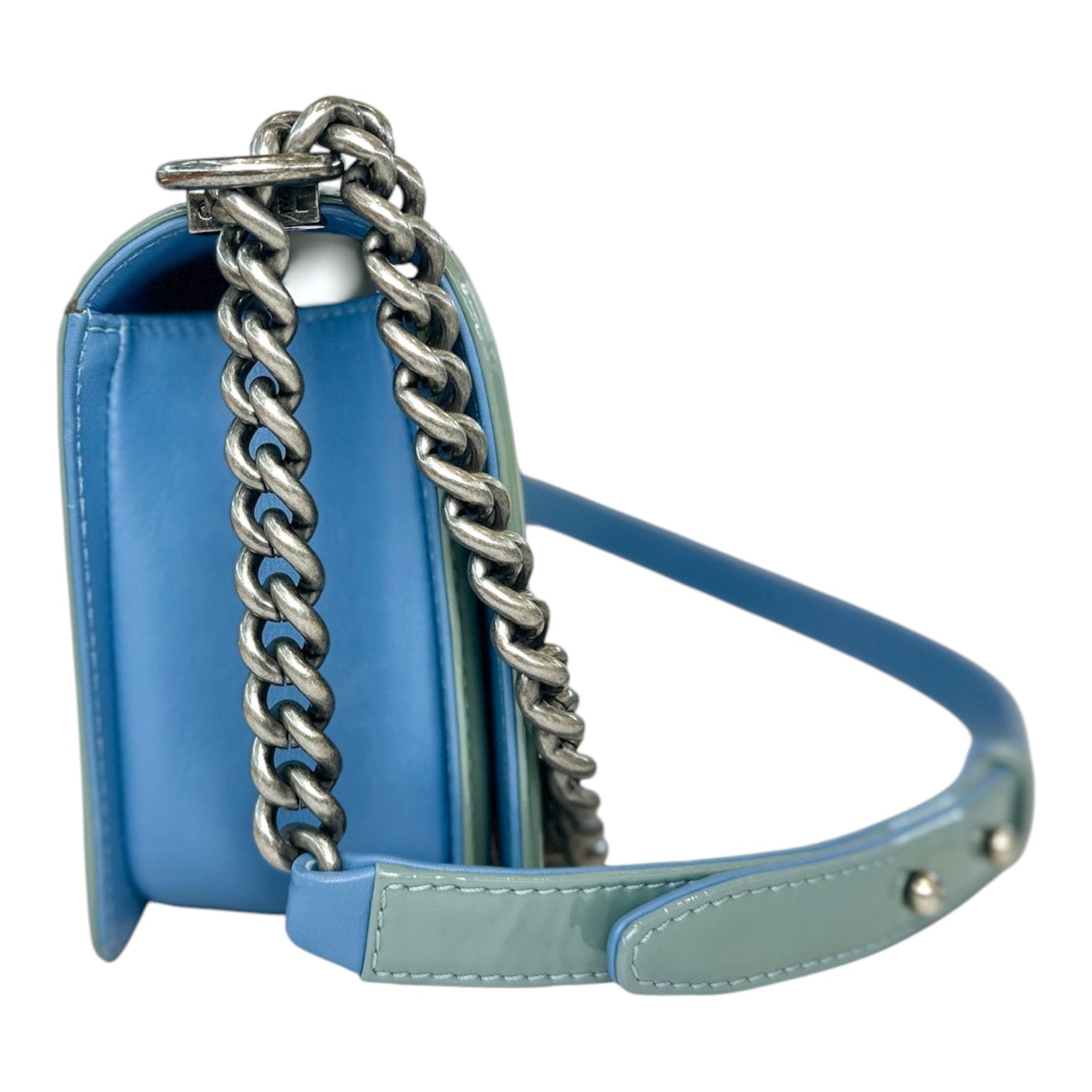 Chanel Chanel Leboy Medium Patent Blue/Green