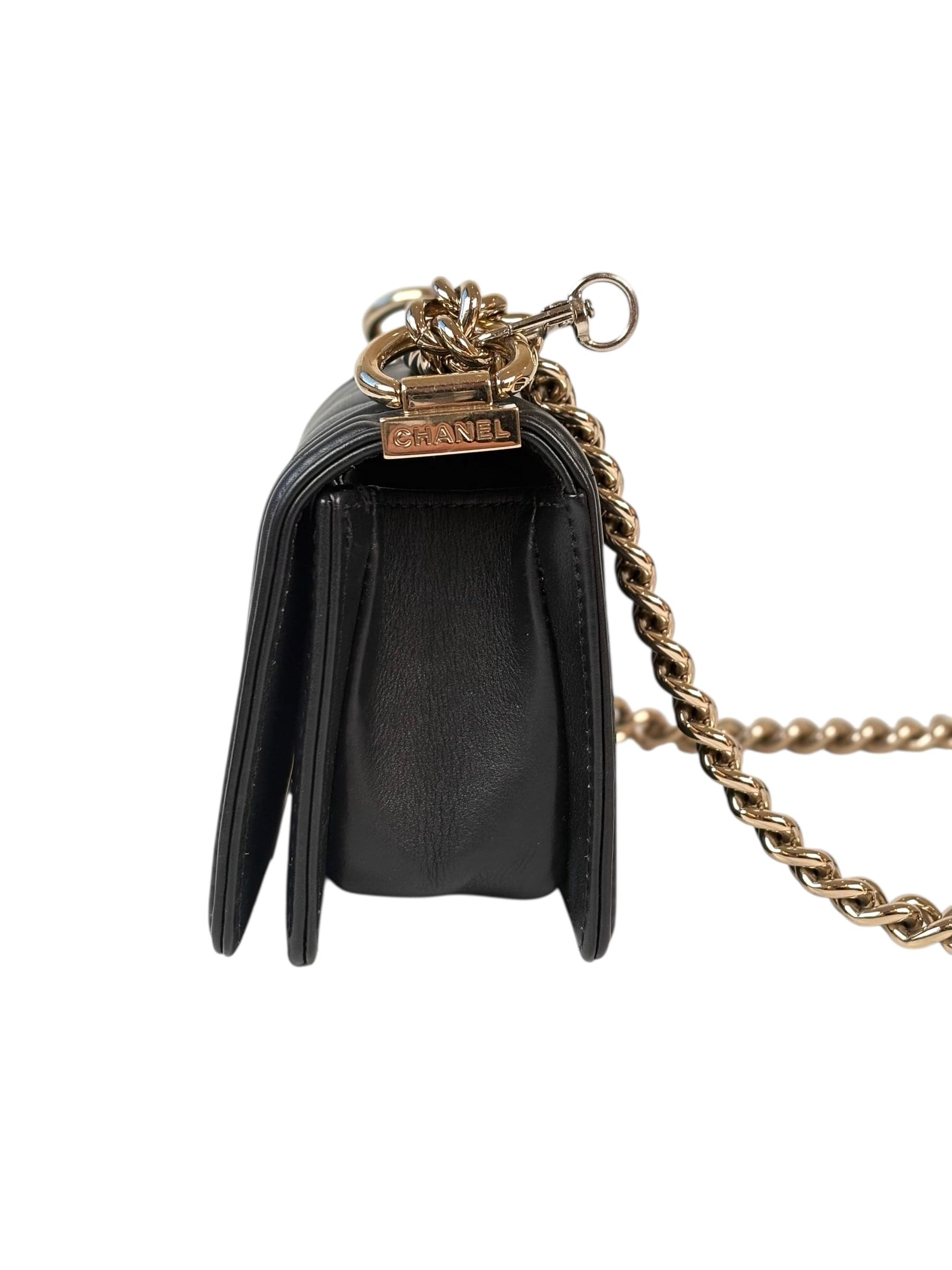 Chanel Chanel Leboy Mini Bag Black with Chevron Stitching