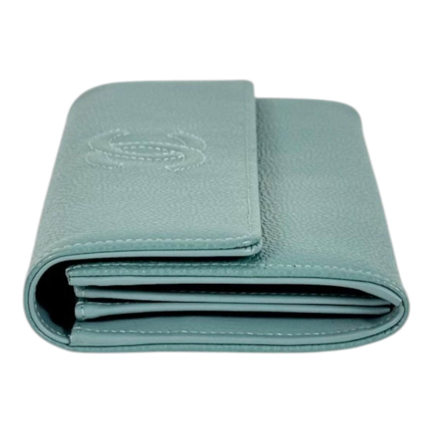 Chanel Chanel Long Green Wallet with Self Logo