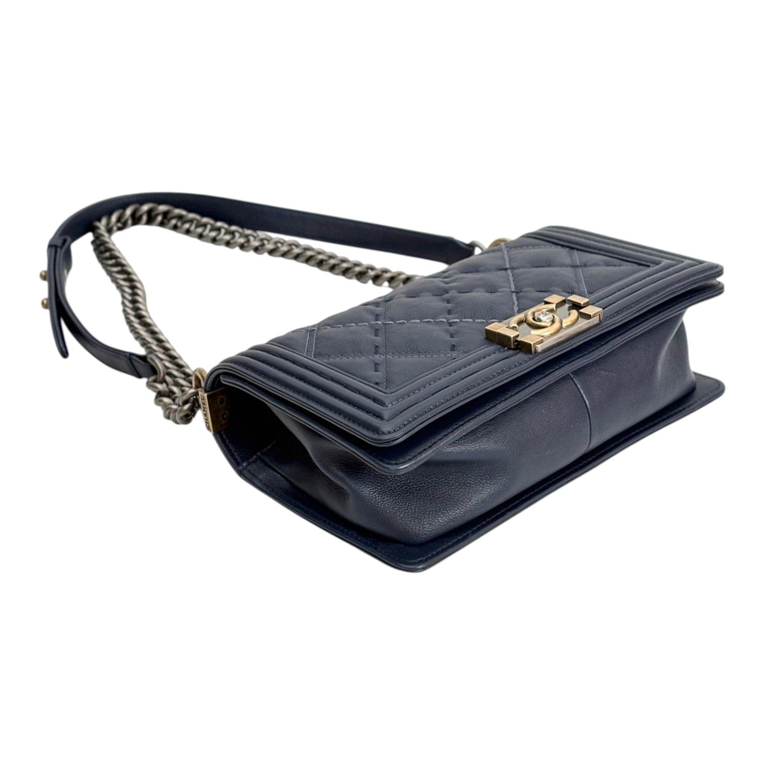 Chanel Chanel Medium Leboy Navy Blue Bag