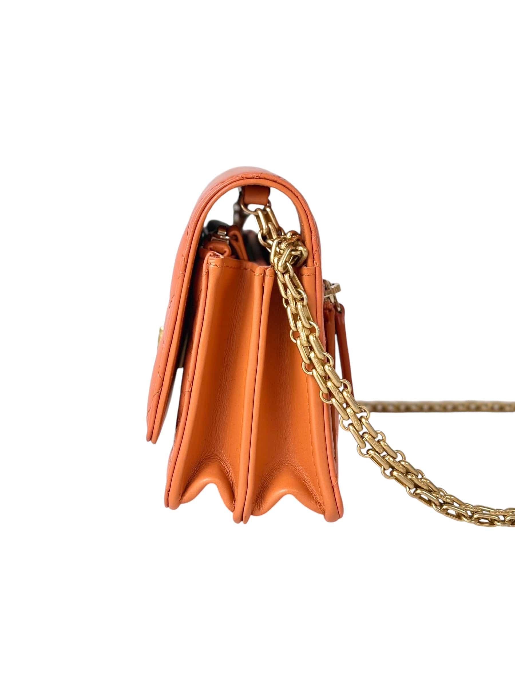 Chanel Chanel Orange Reissue Clutch with Gold Hardware