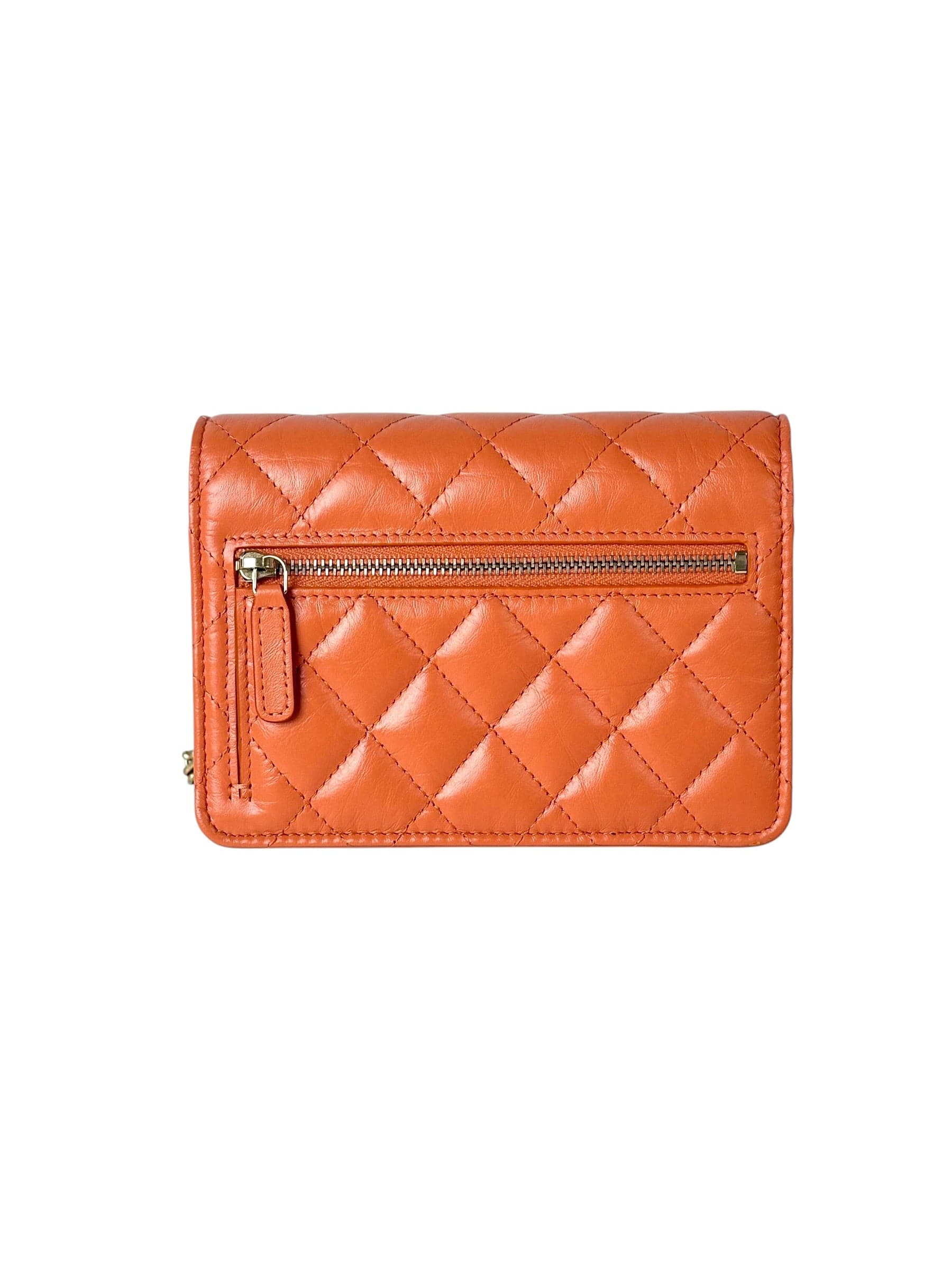 Chanel Chanel Orange Reissue Clutch with Gold Hardware