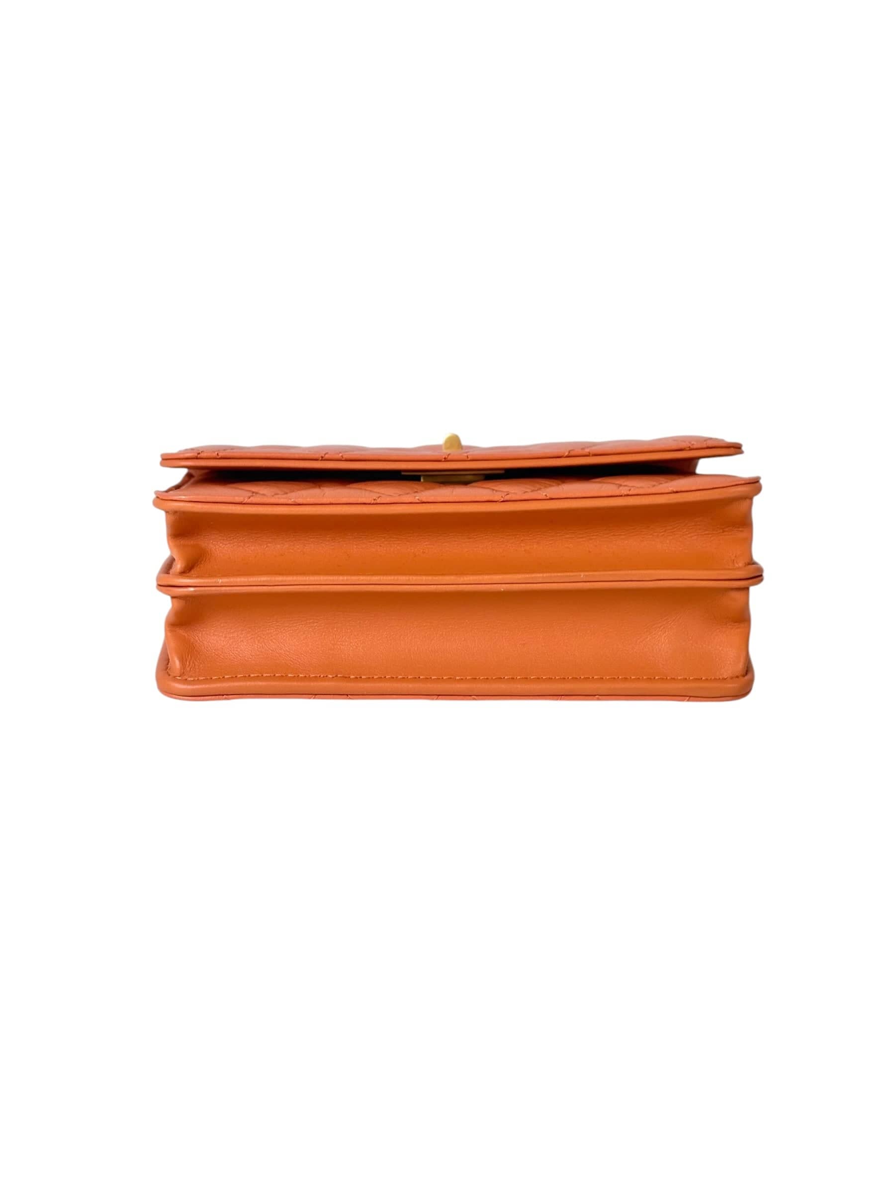 Chanel Chanel Orange Reissue Clutch with Gold Hardware