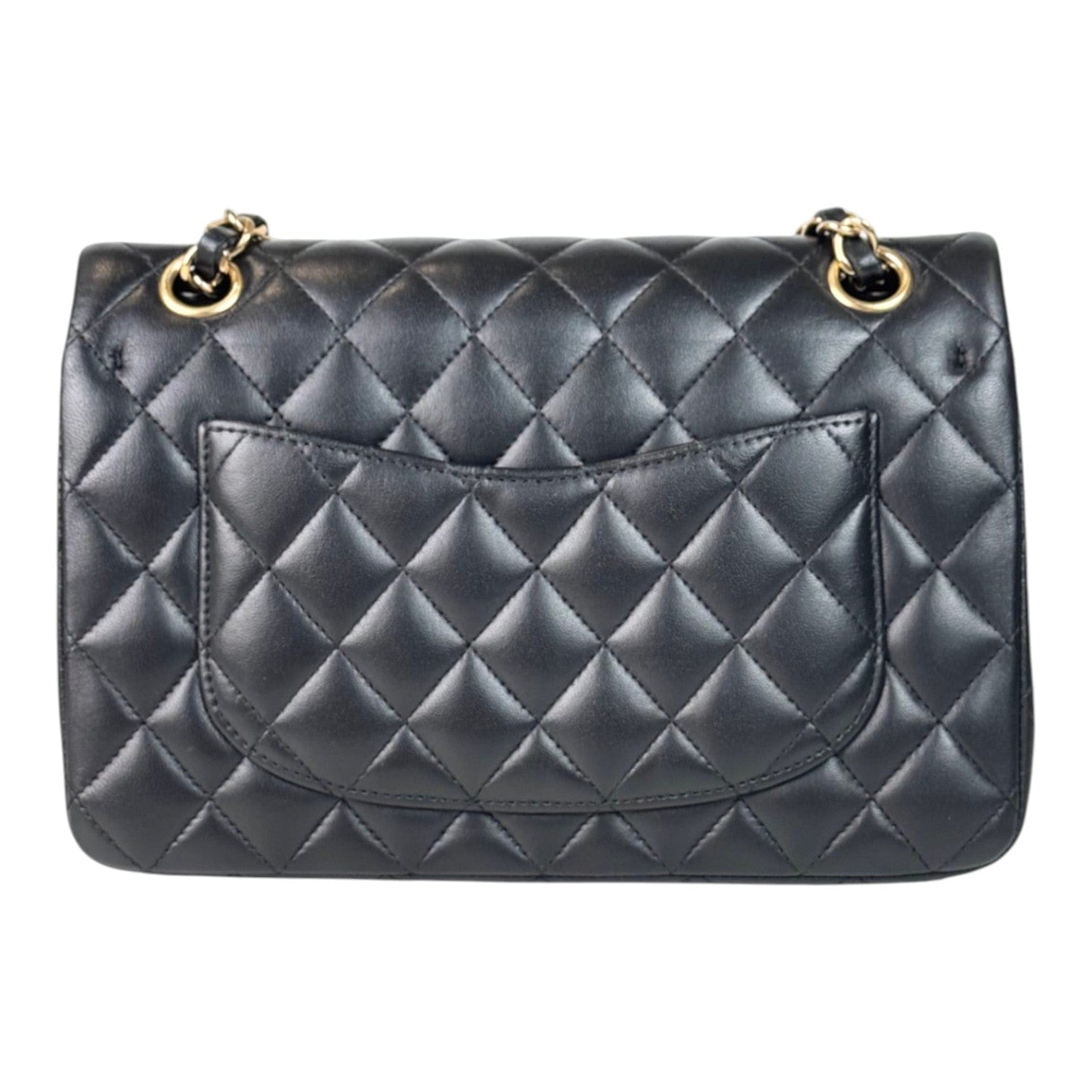 Chanel Chanel Small Black Classic Flap with Gold hardware in Lambskin