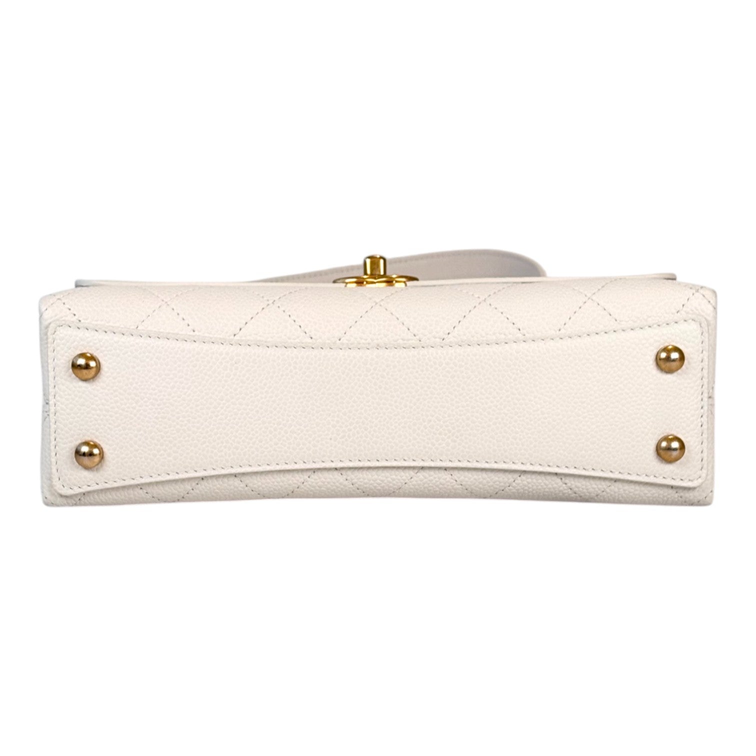 Chanel Chanel Top Handle with Turnlock in White Caviar