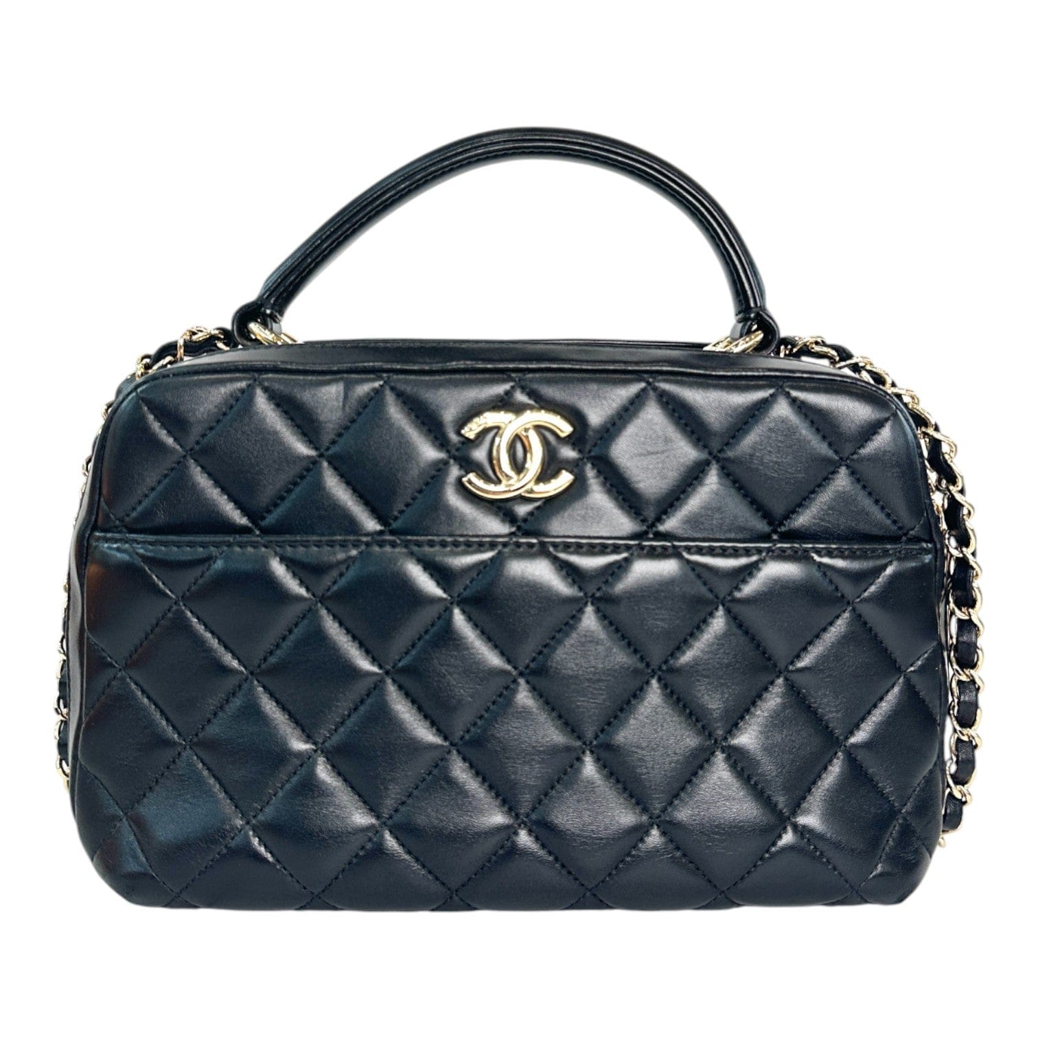 Chanel Chanel Trendy Top Handle & Crossbody Black Lambskin Bag