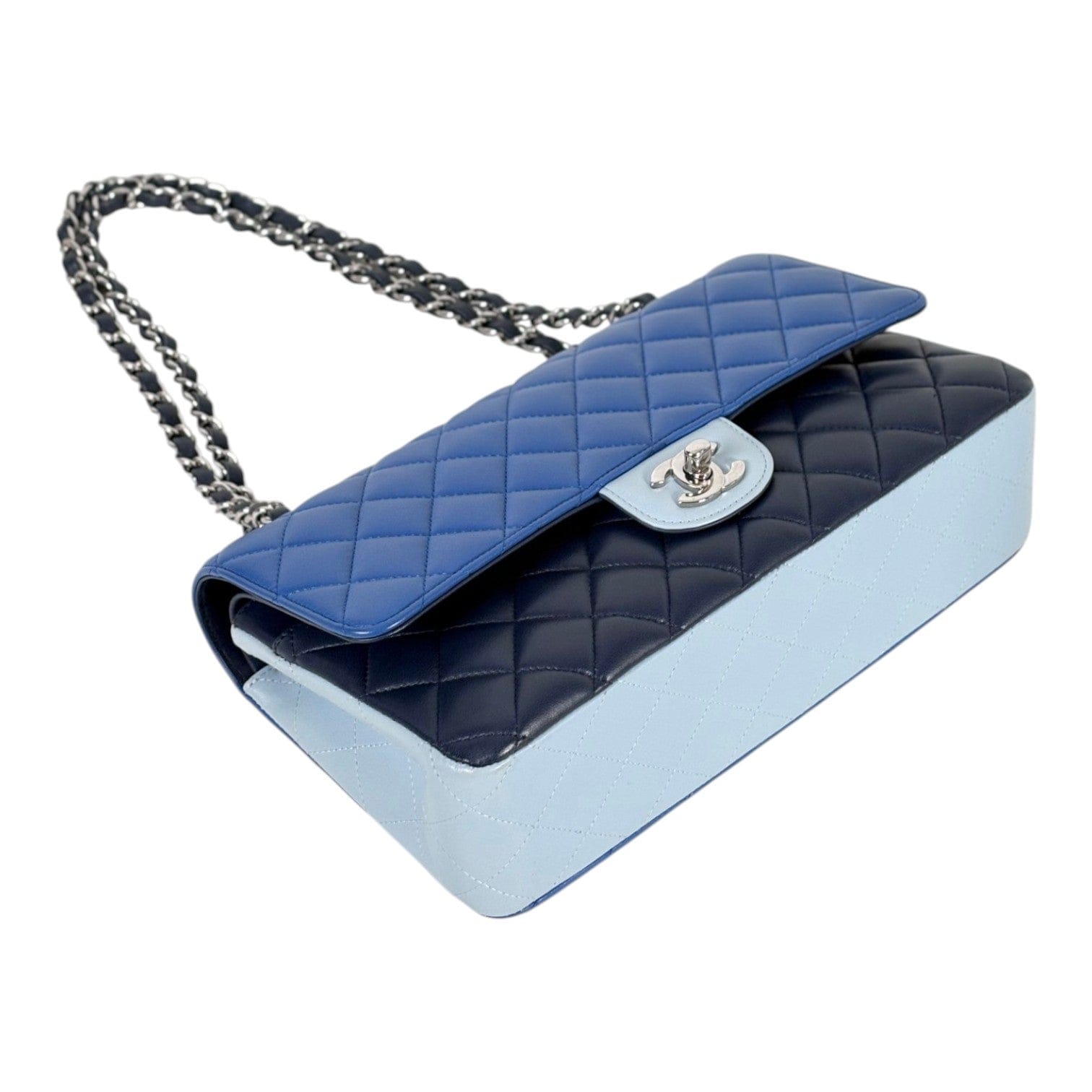 Chanel Chanel Tri-Blue Classic Flap Medium Bag in Lambskin