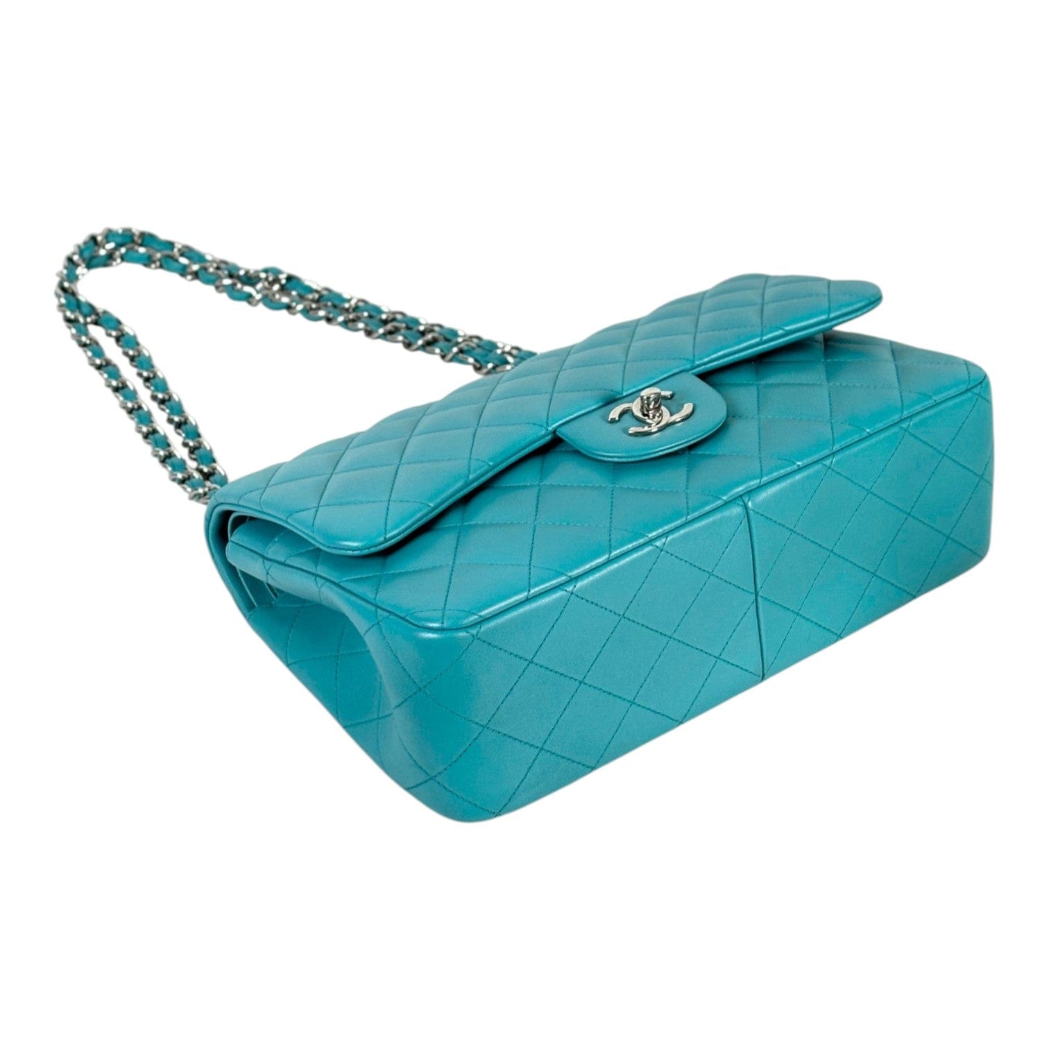 Chanel Chanel Turquoise Classic Flap Jumbo in Lambskin