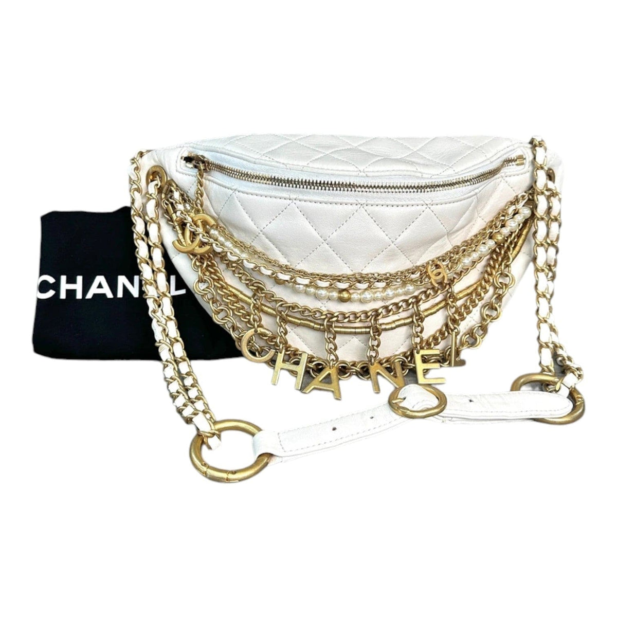 Chanel Chanel White All About Chains Waist Bag