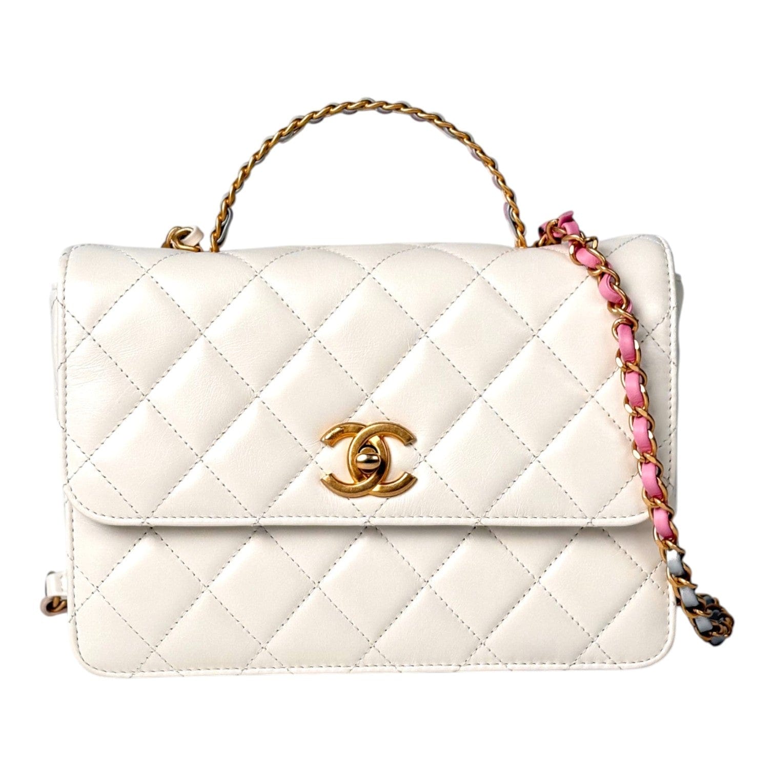 Chanel Chanel White Classic Flap Handle Bag