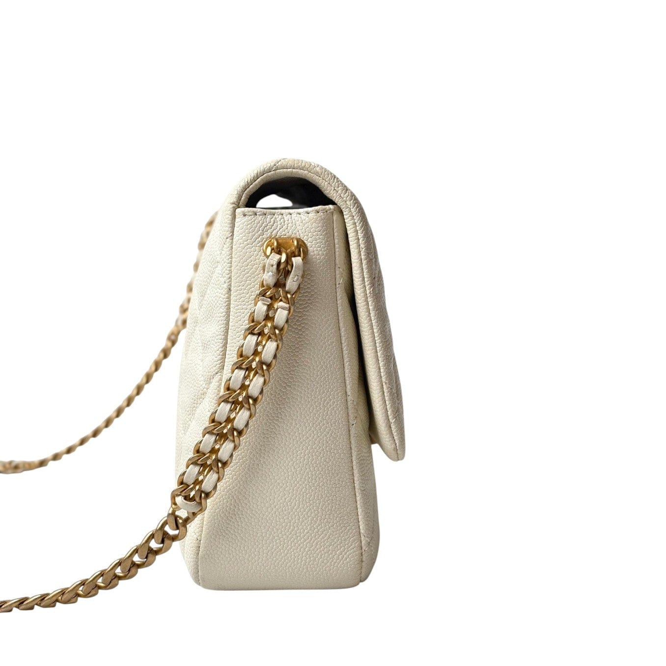 Chanel Chanel White Leather Chain Bag