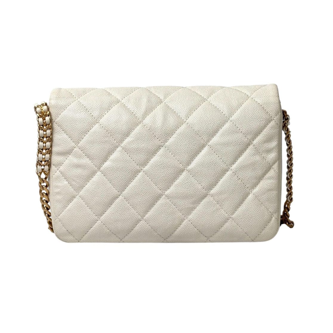 Chanel Chanel White Leather Chain Bag
