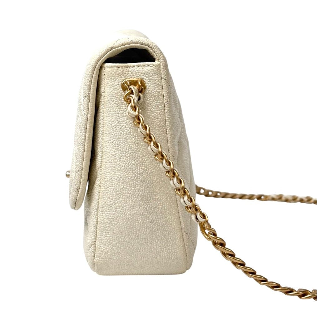 Chanel Chanel White Leather Chain Bag