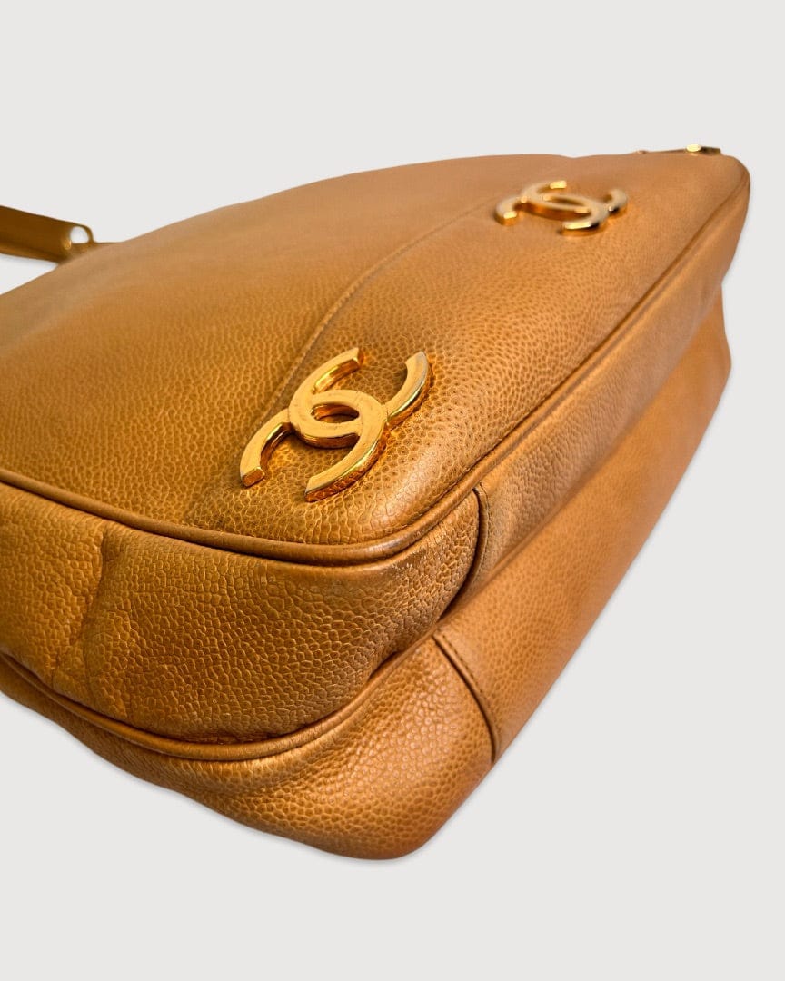 Chanel Tan Chanel Triple Coco Ball Chain