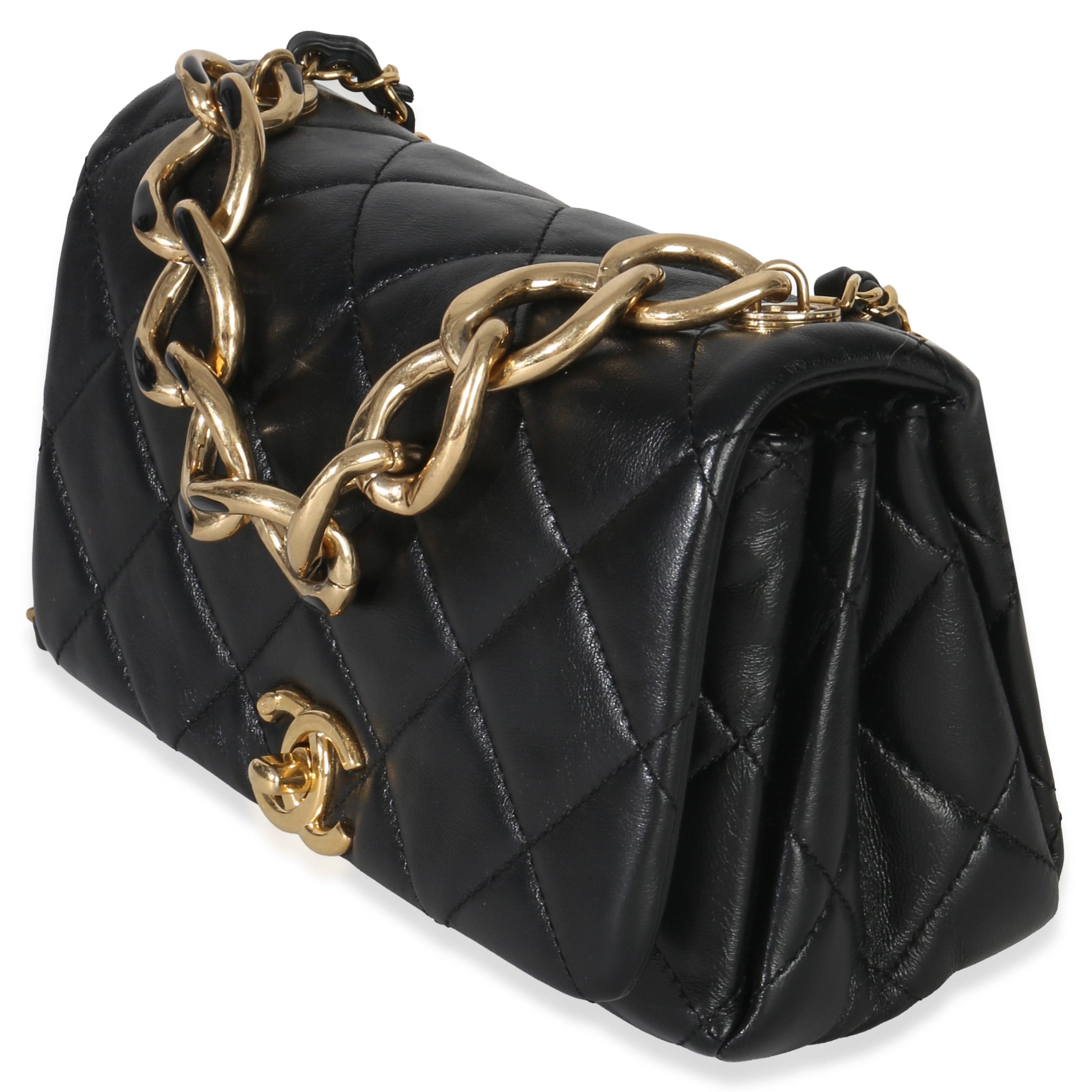 Chanel Black Quilted Lambskin Small Colour Match Flap Bag