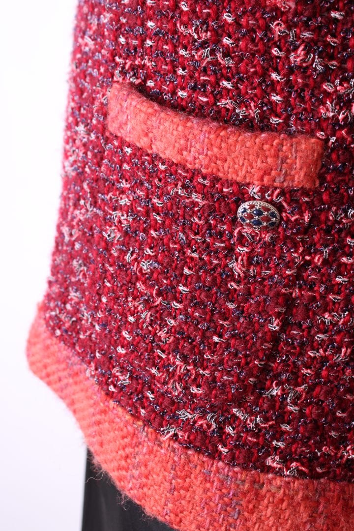 Chanel Chanel 2017 Tweed Jacket Red/ Orange 12