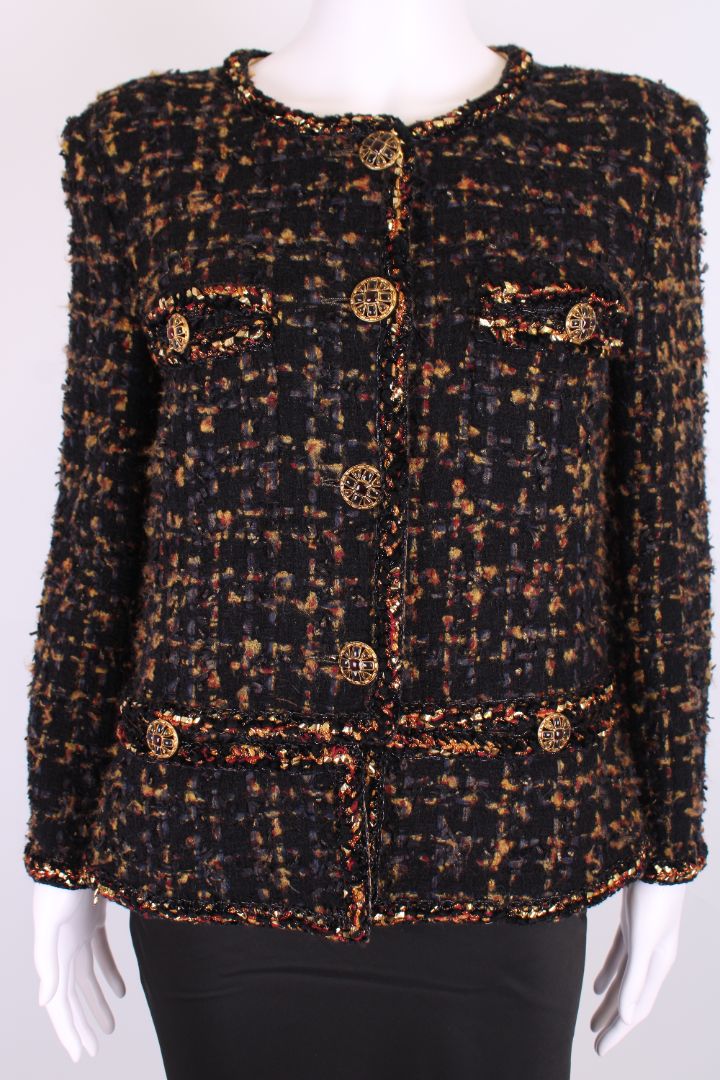 Chanel Chanel Jacket Black Embellished 40