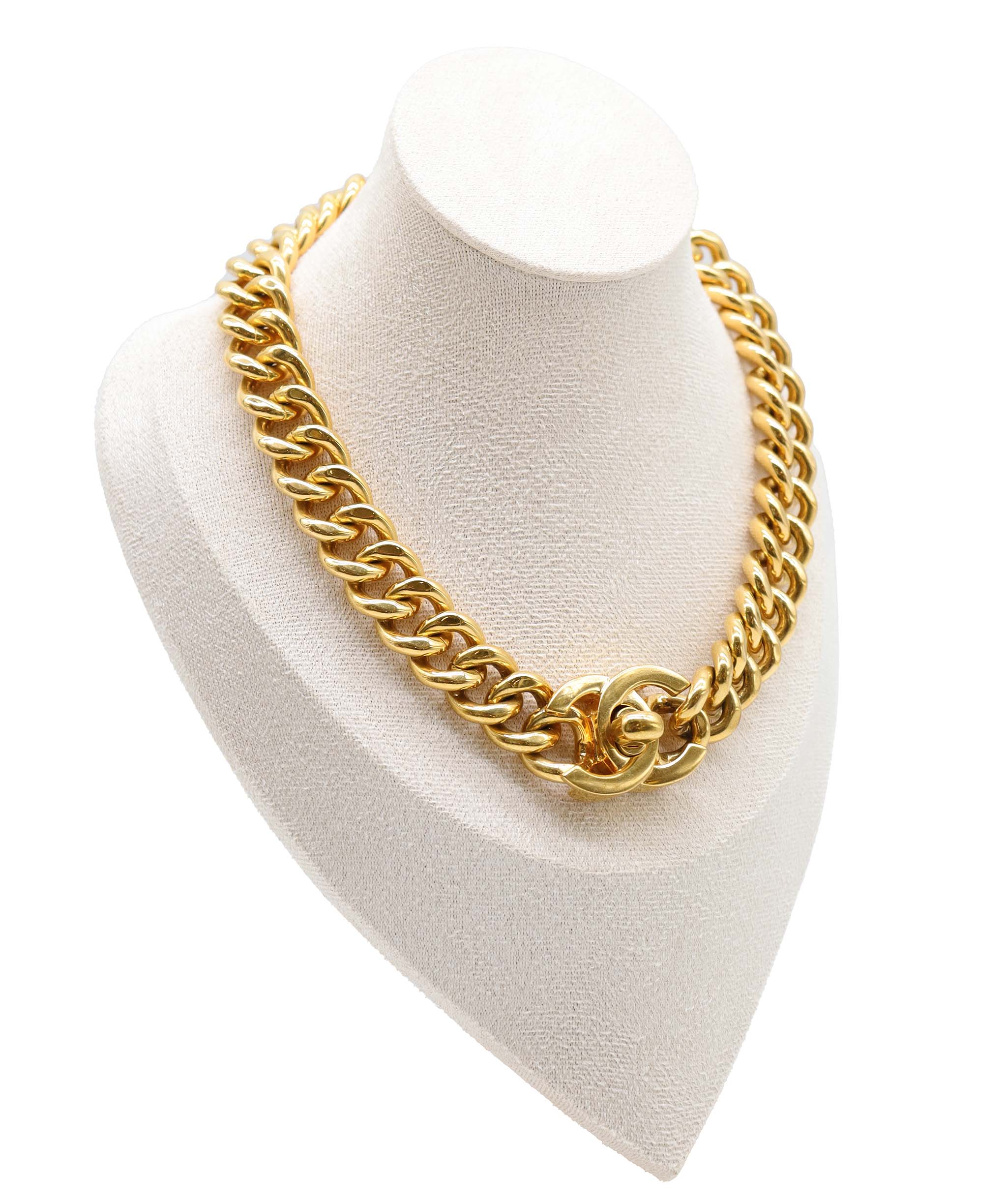 Chanel CHANEL Coco Mark Turnlock Necklace Gold 96A Vintage Accessories 90233303 DXBS0607