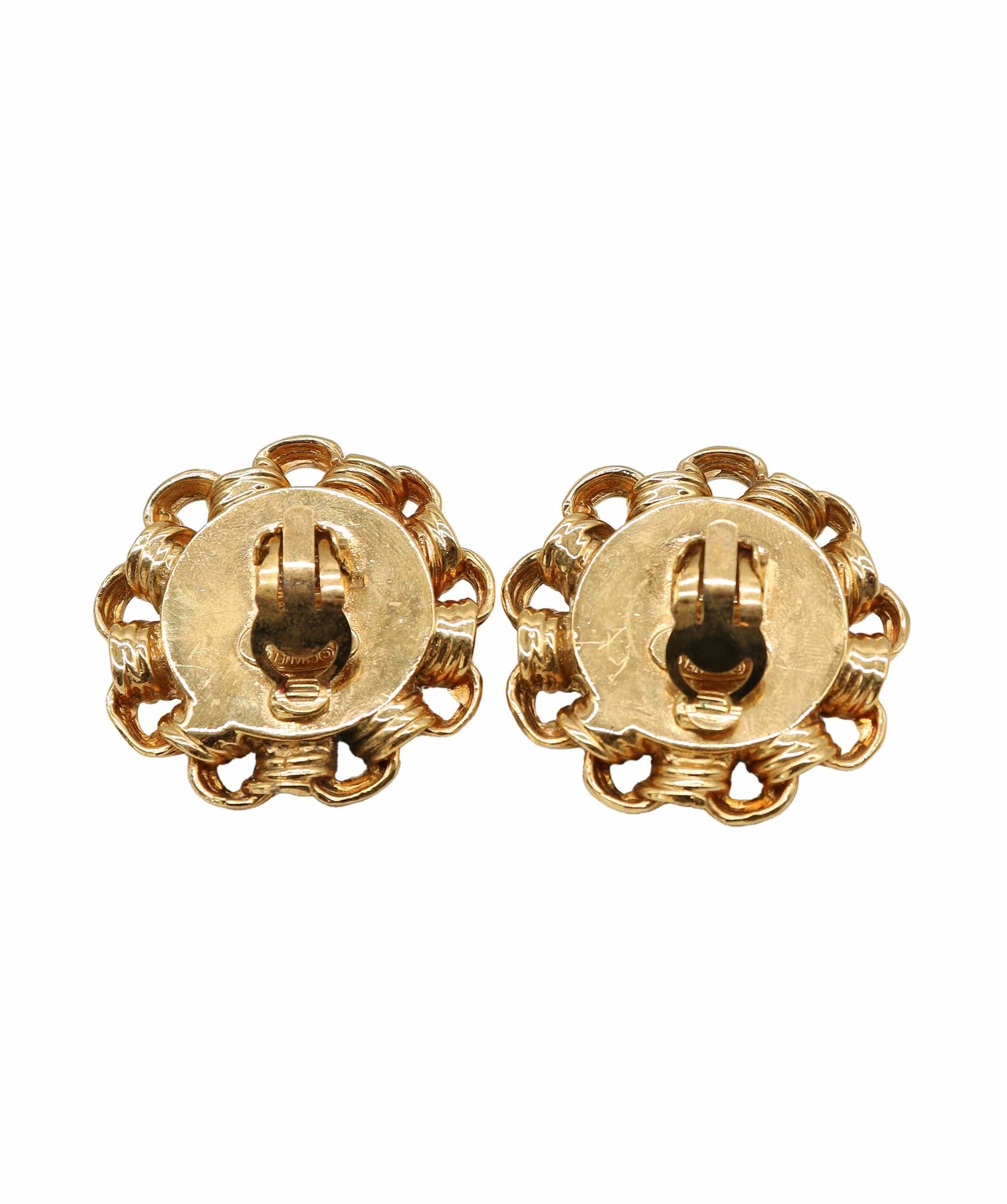 Chanel Chanel Earrings Clip On Green Gripoix DXBS1524