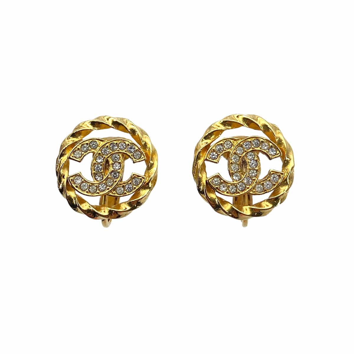 Chanel CHANEL EARRINGS COCOMARK RHINESTONE ROUND ACCESSORY DXBS4476