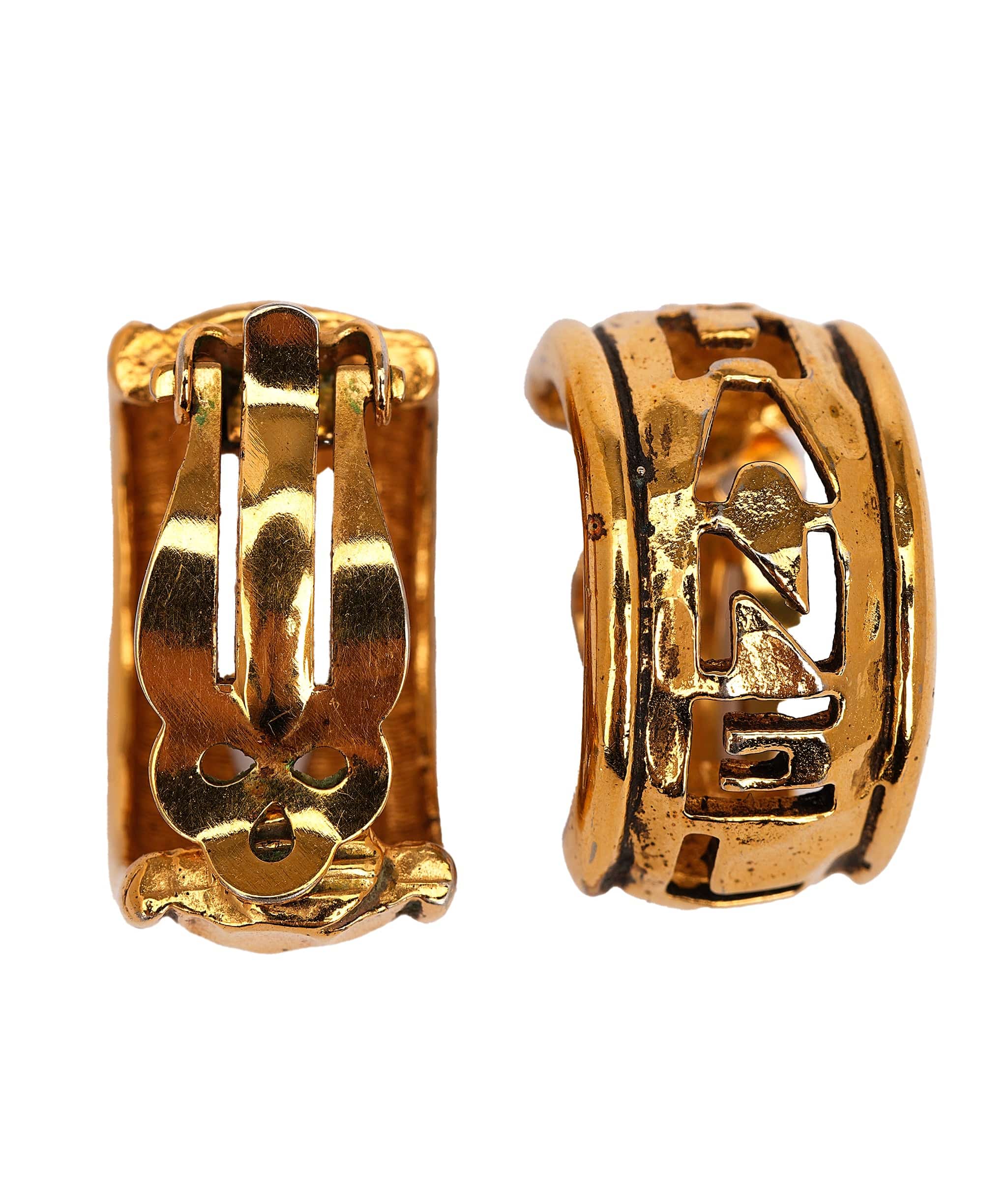 Chanel Chanel Logo cutout clip on hoops AVC2037