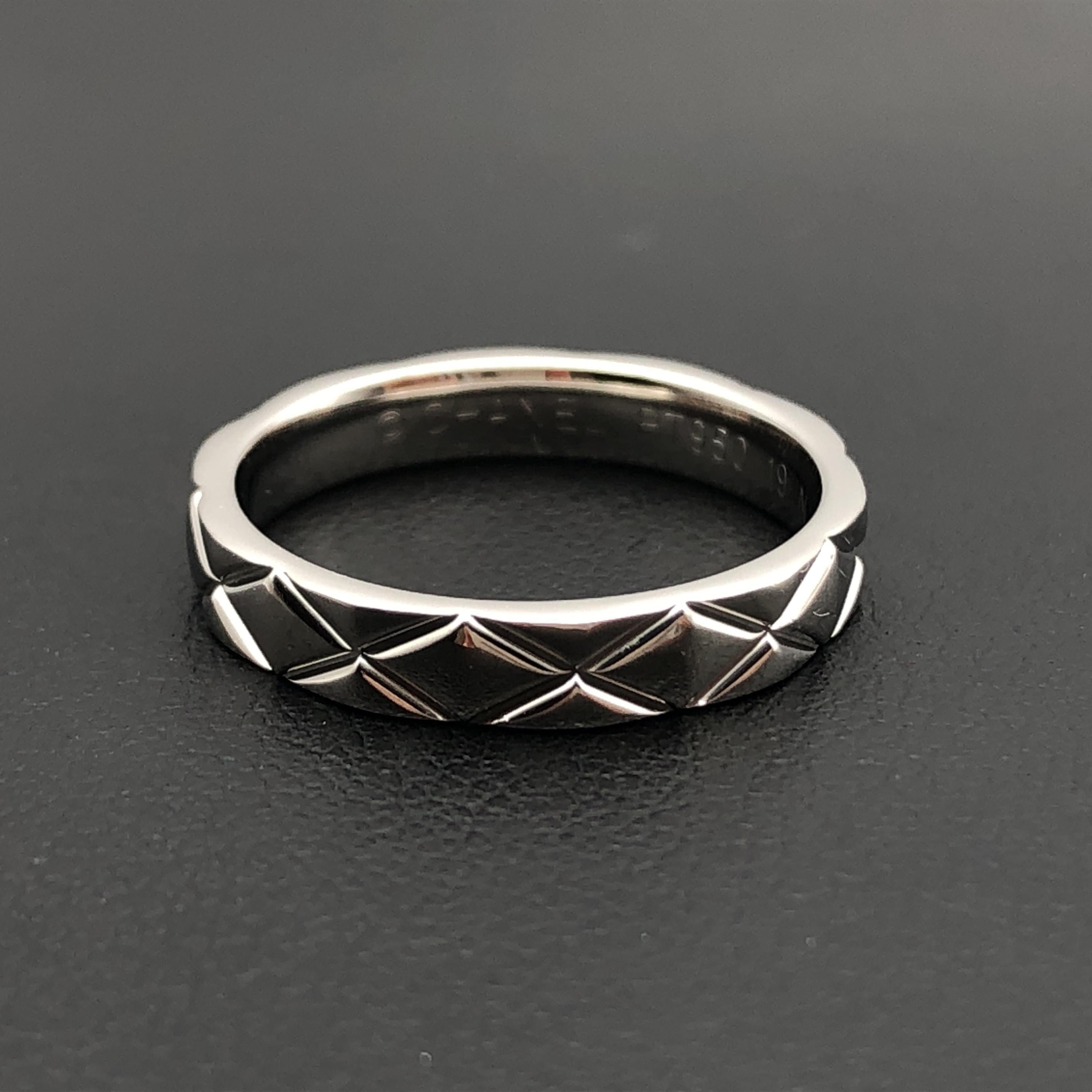 Chanel Chanel Matelasse Ring, PT950, 5.4g, US Size 6 C344296
