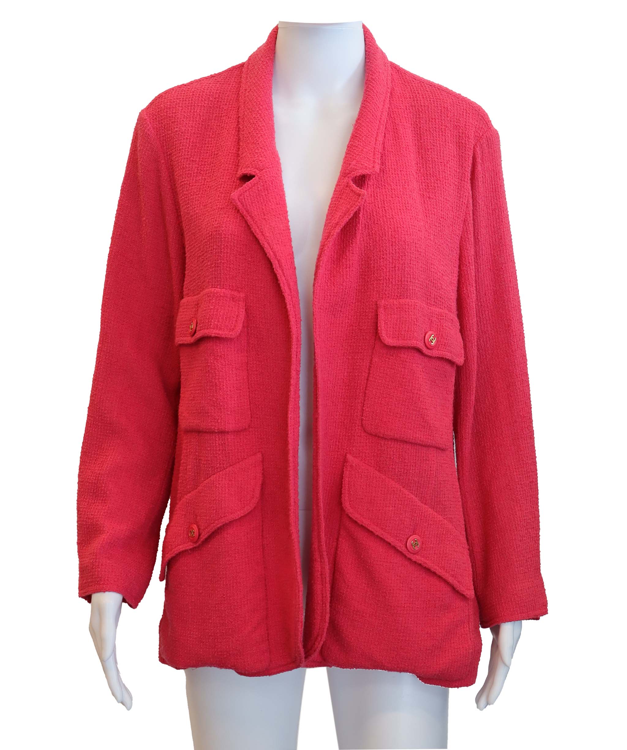 Chanel Chanel Open Front Jacket Pink DXBS6047