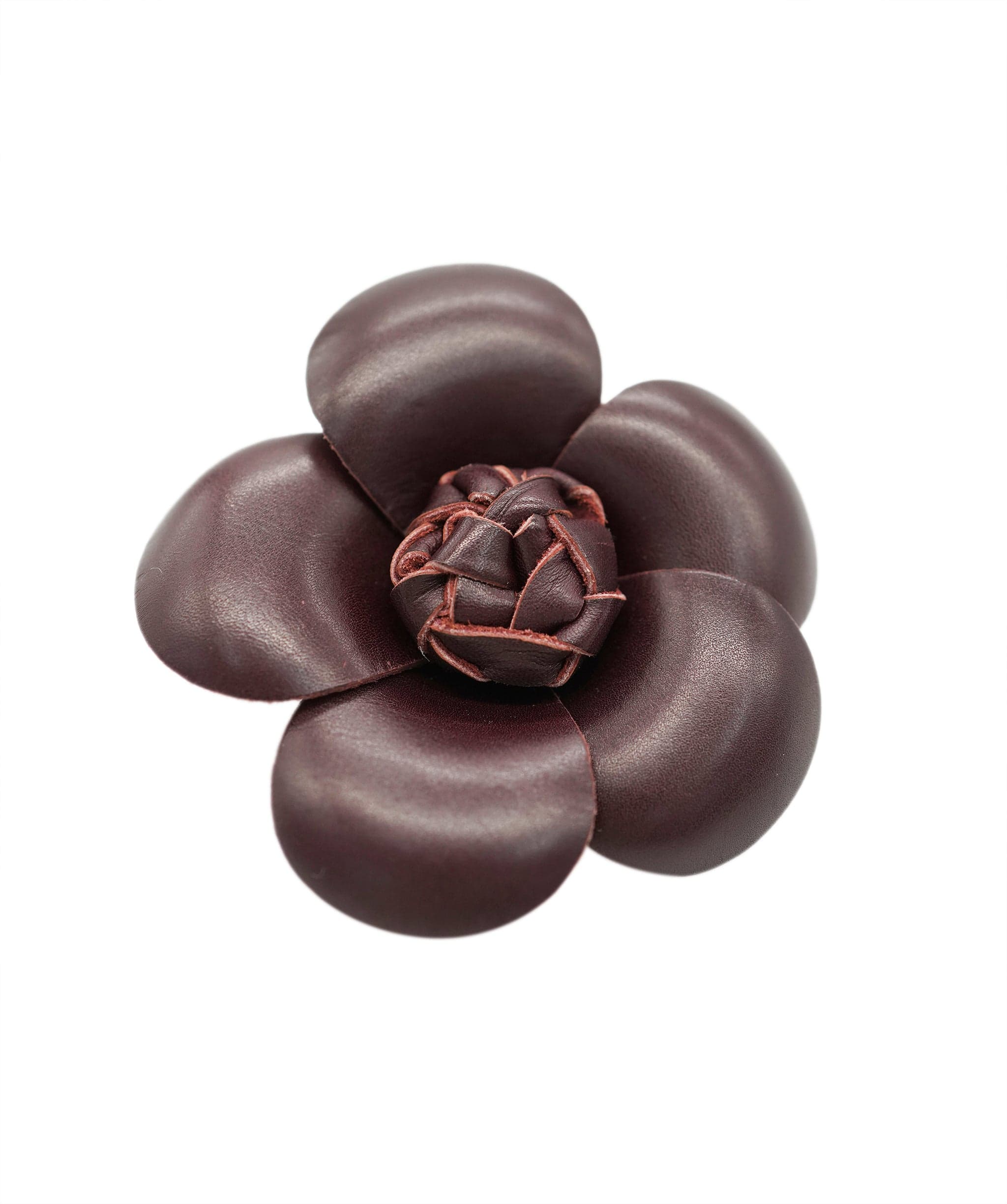 Chanel CHANEL VINTAGE BROACH CAMELLIA LEATHER ACCESSORY 90269872 DBXS3606