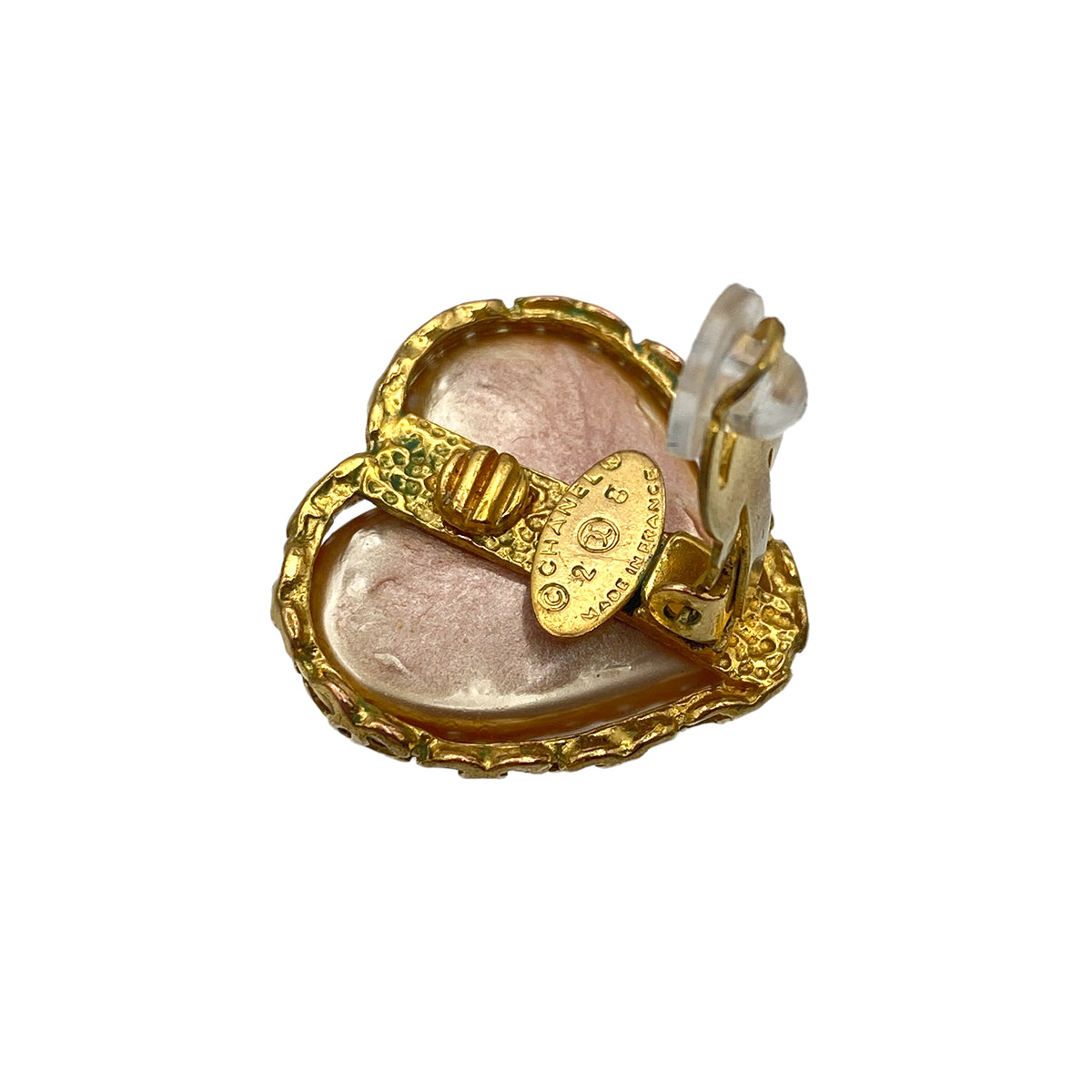 Chanel CHANEL VINTAGE EARRINGS COCOMARK HEART FAUX PEARL ACCESSORY 28 90269934