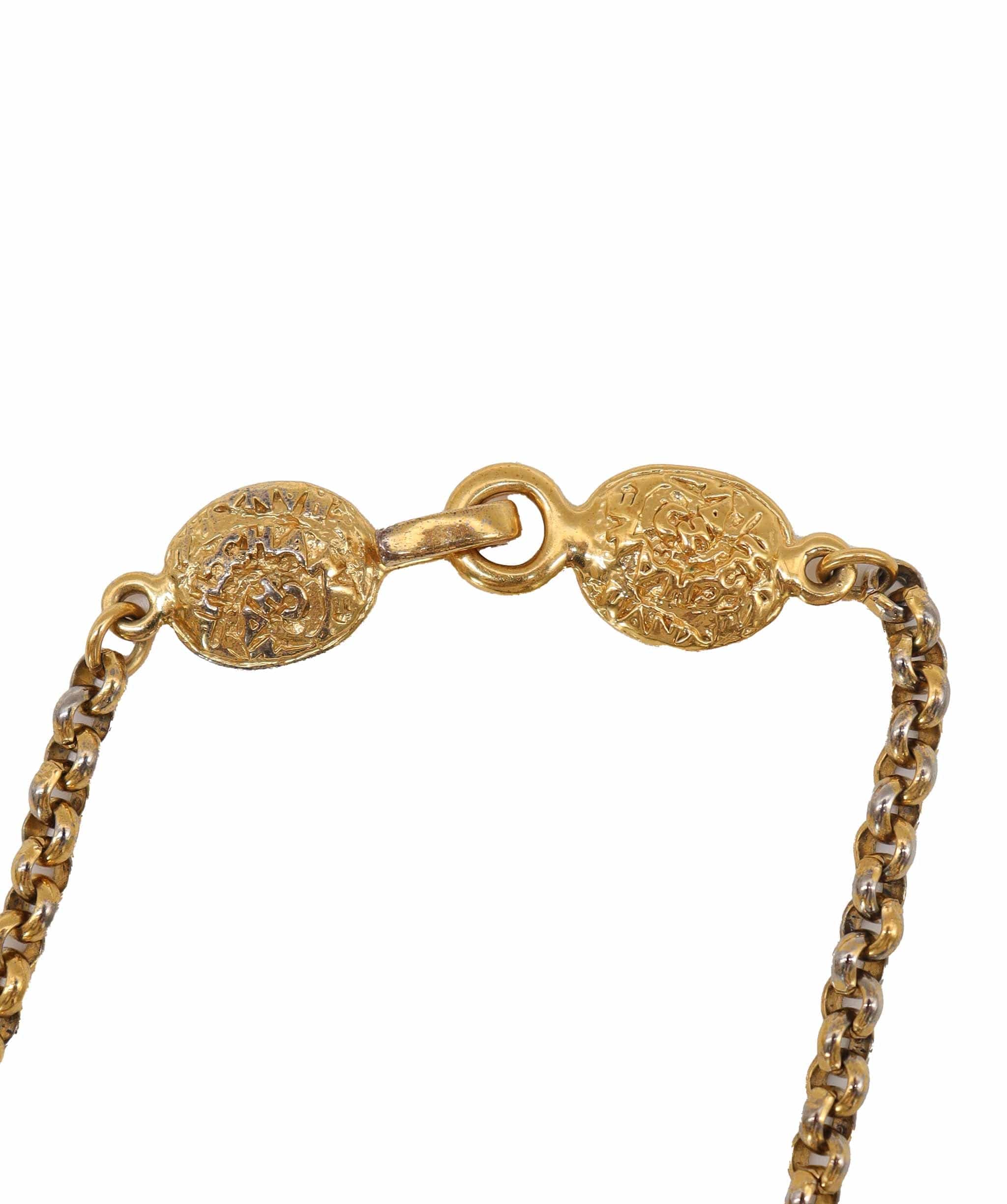 Chanel Chanel Vintage Gold CC Logo Chain Pendant Necklace DXBS4482