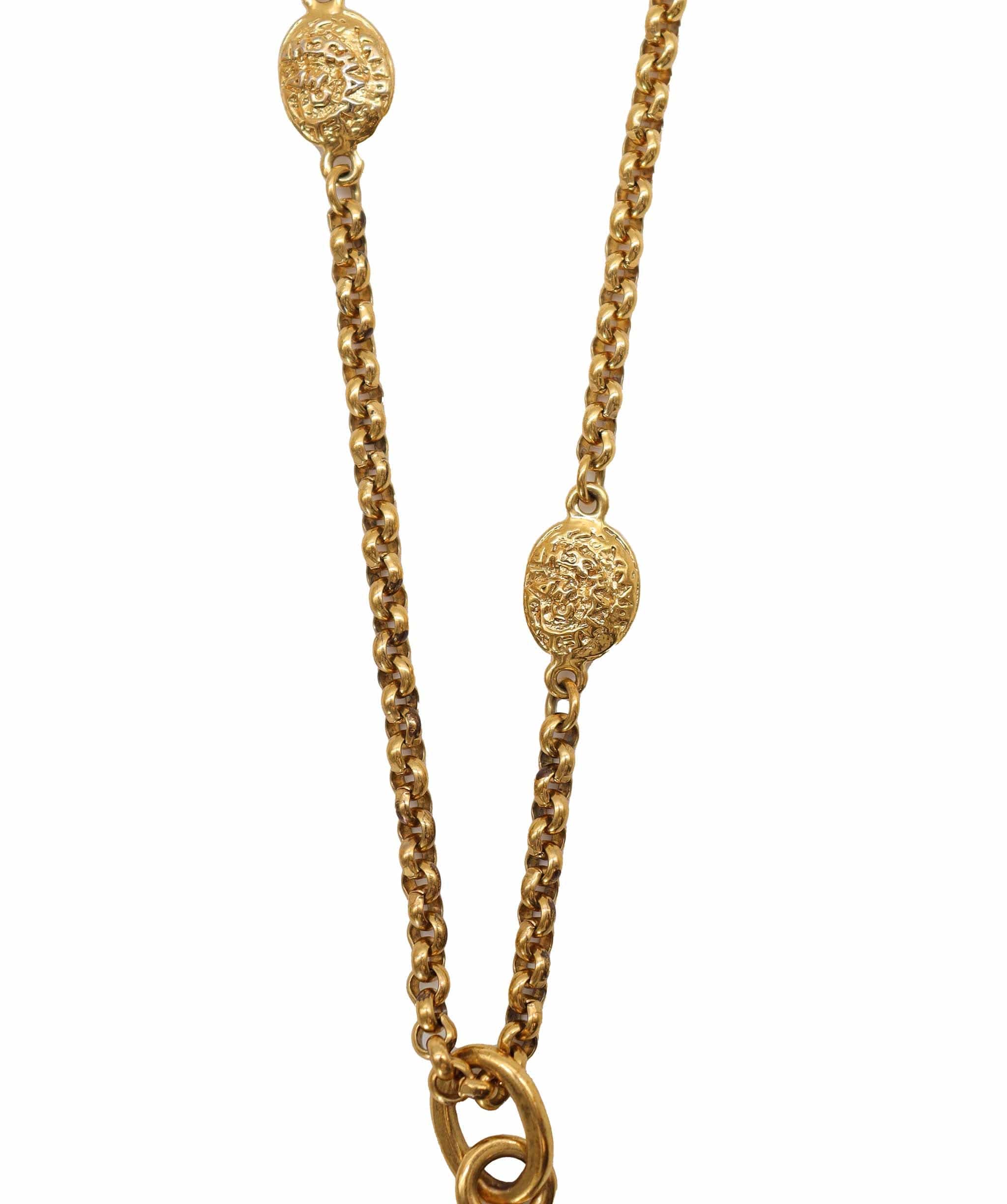 Chanel Chanel Vintage Gold CC Logo Chain Pendant Necklace DXBS4482