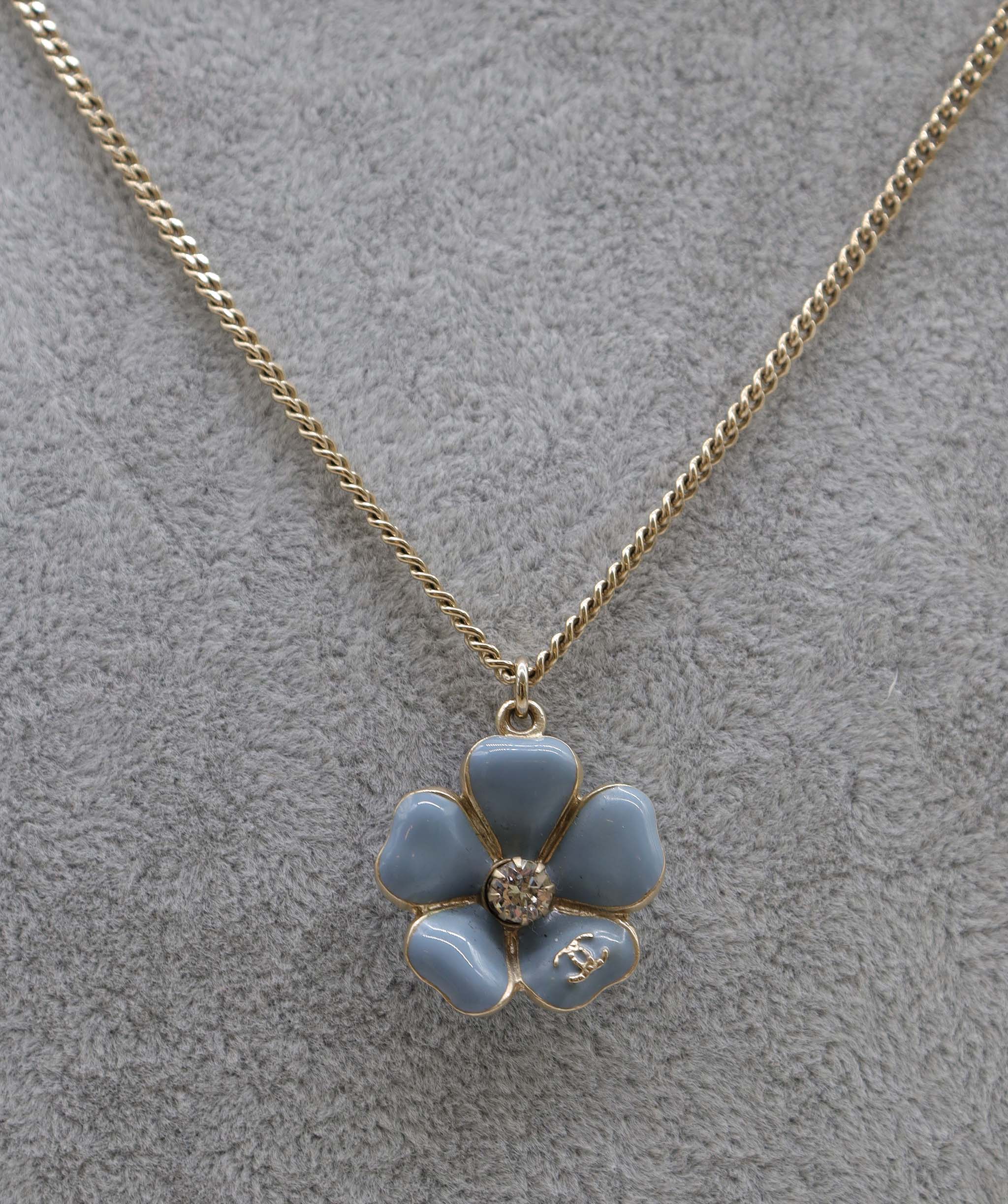 Chanel CHANEL VINTAGE NECKLACE RHINESTONE FLOWER ACCESSORY A14P DXBS2249