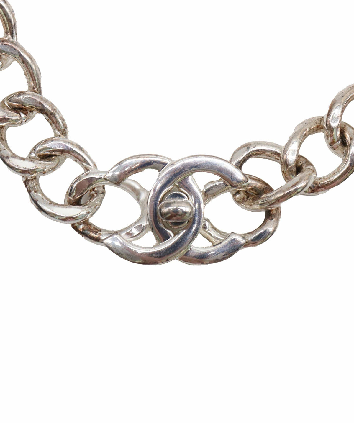 Chanel Silver Chanel Turnlock Choker DXBK0162
