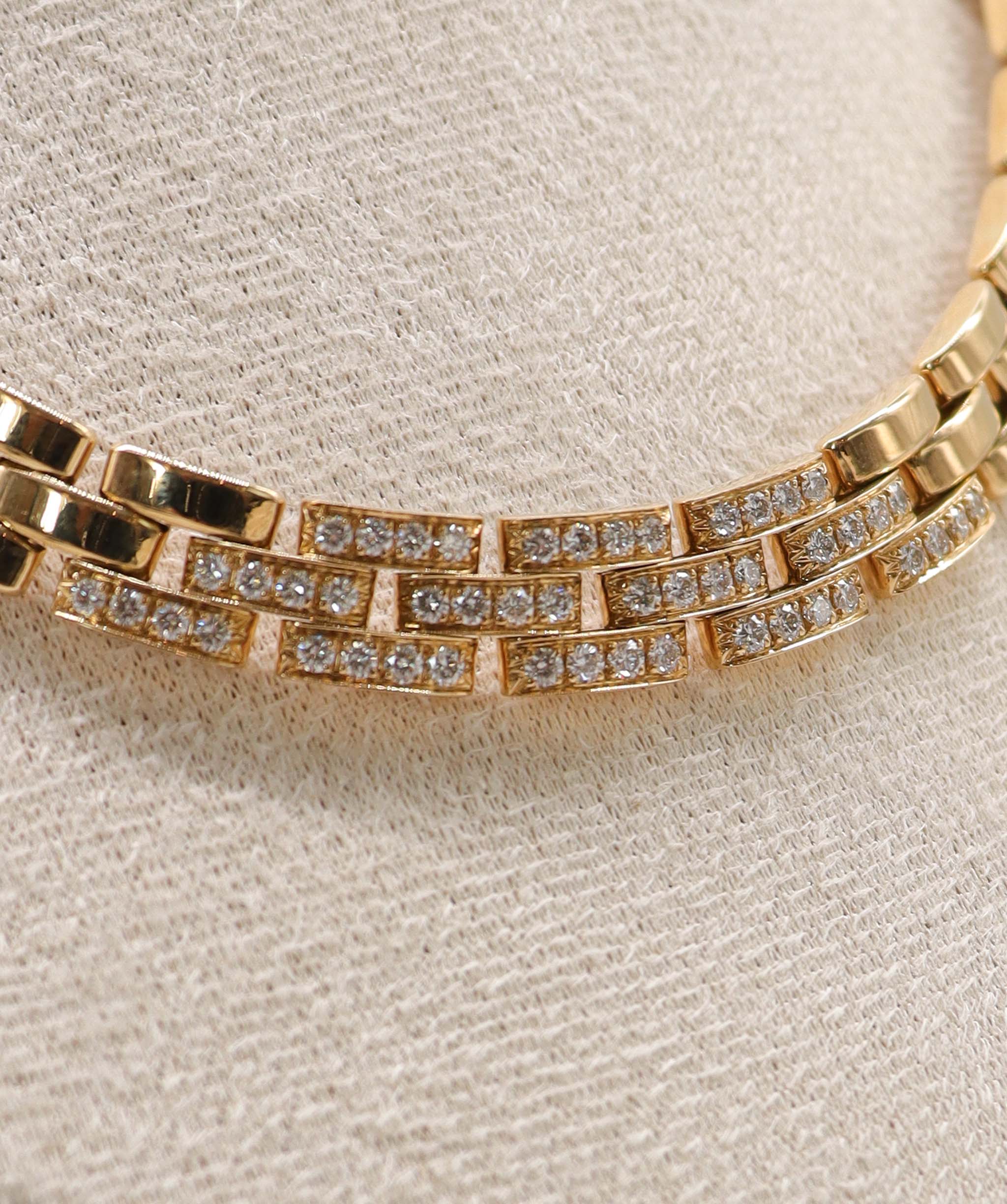 Chanel Vintage Cartier Maillon Panthère Diamond Necklace 40cm 18K YG DXBS2270