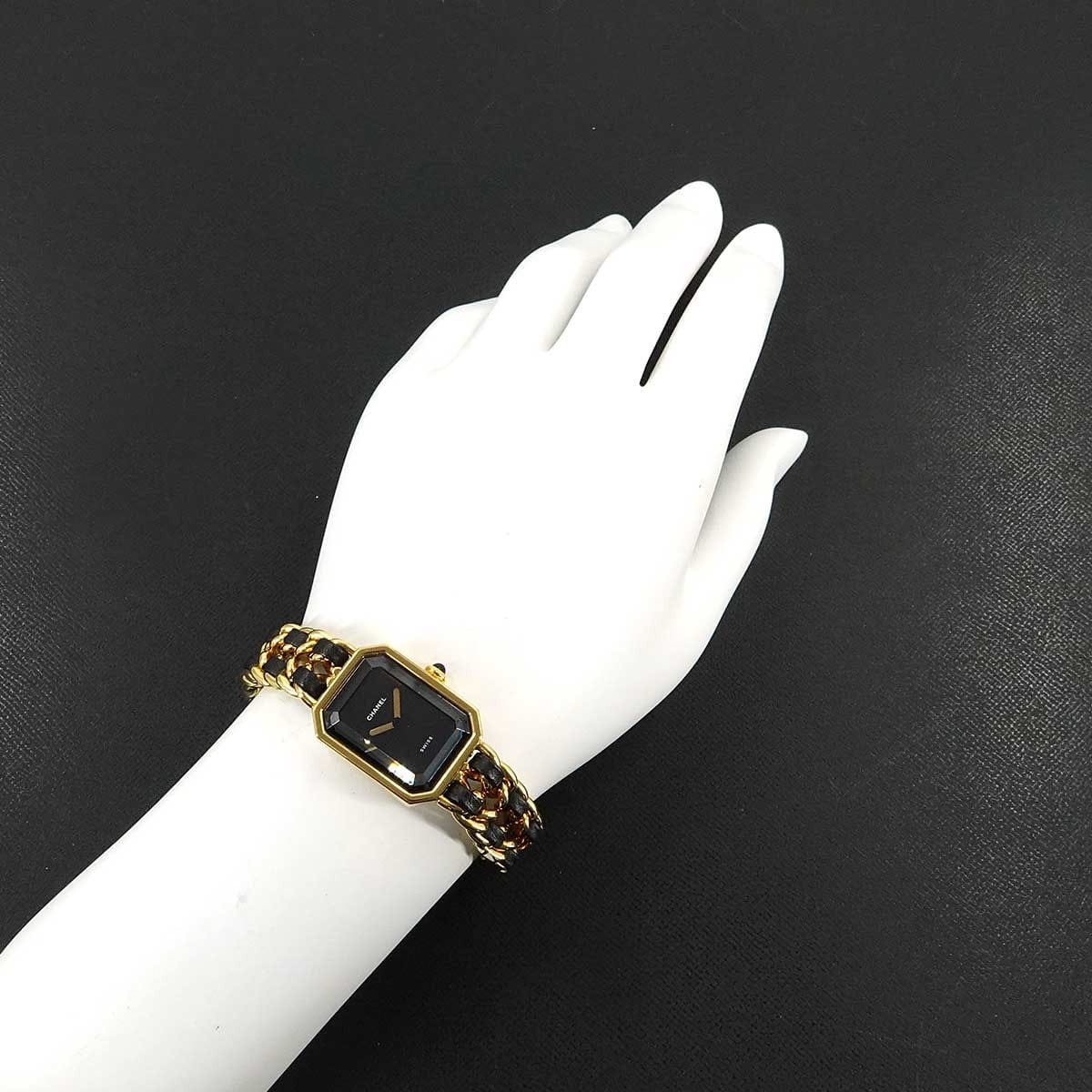 CHANEL CHANEL Premiere Size M H0001 Vintage Quartz Black Dial Ladies Watch 90295703