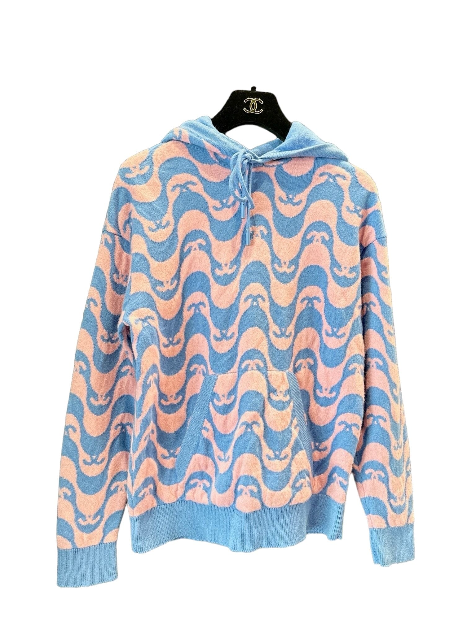 Chanel Chanel 21S Blue/Pink Cashmere Hood Jumper Size 34