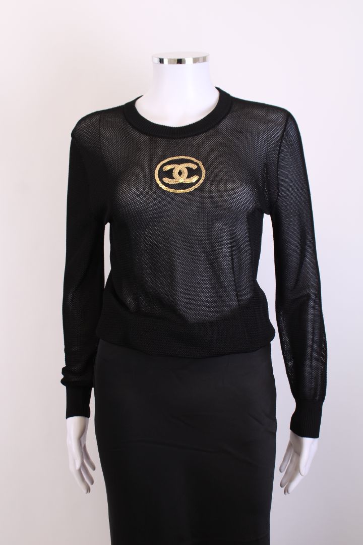 Chanel Chanel Mesh Knit Black 8
