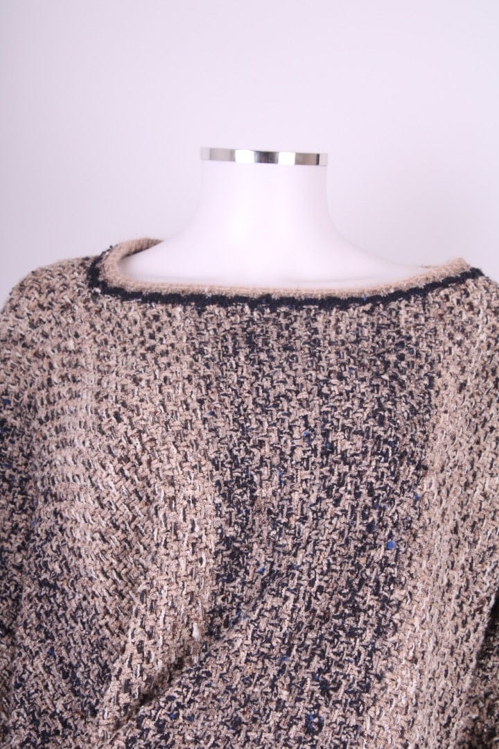 Chanel Chanel Boucle Tie Waist Jumper Beige/ Navy 8