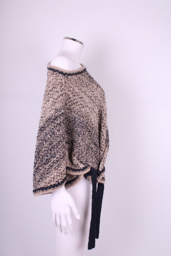 Chanel Chanel Boucle Tie Waist Jumper Beige/ Navy 8