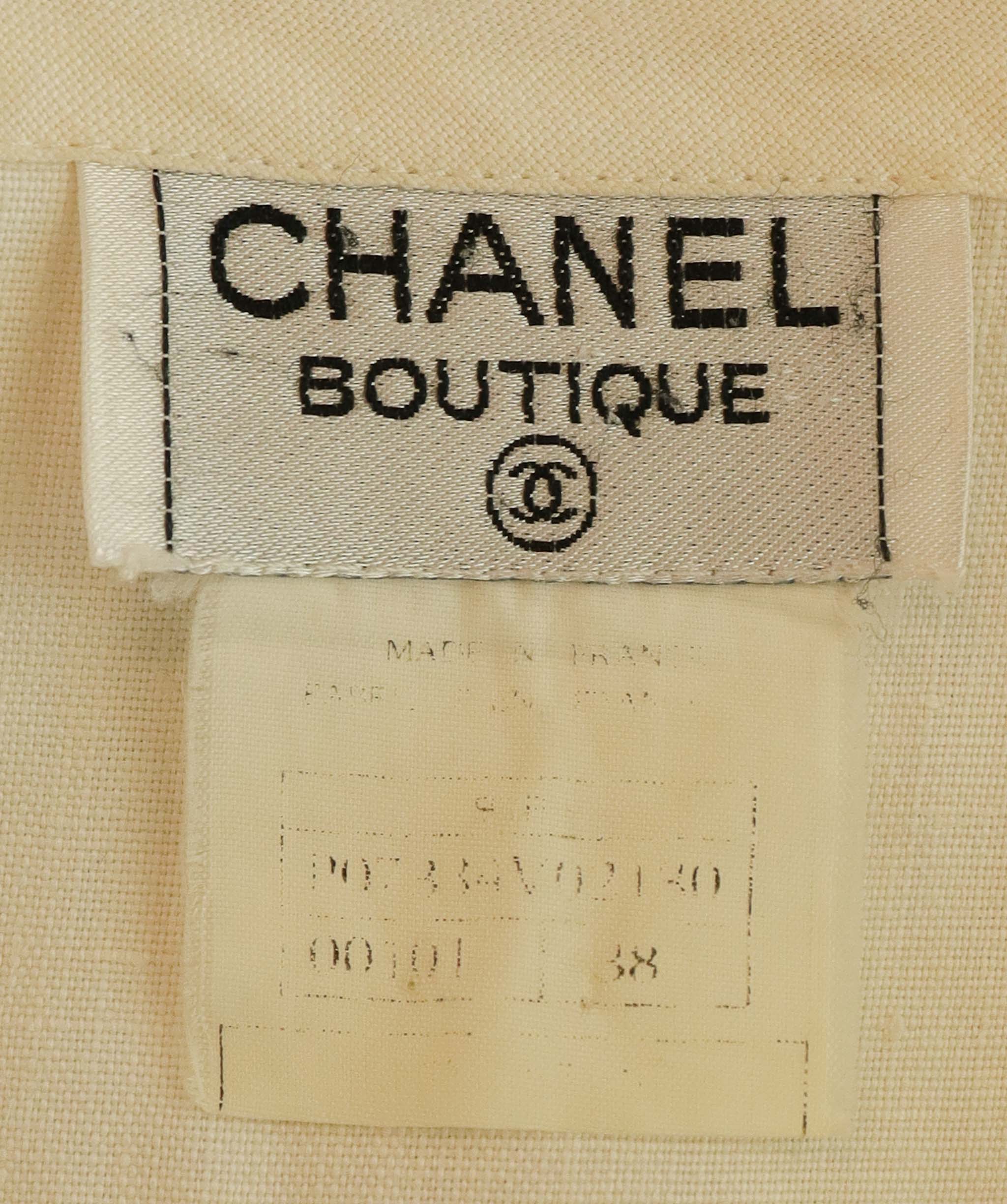 Chanel Logo Cropped Shirt White Gold Chanel Logo Cropped Shirt White Gold