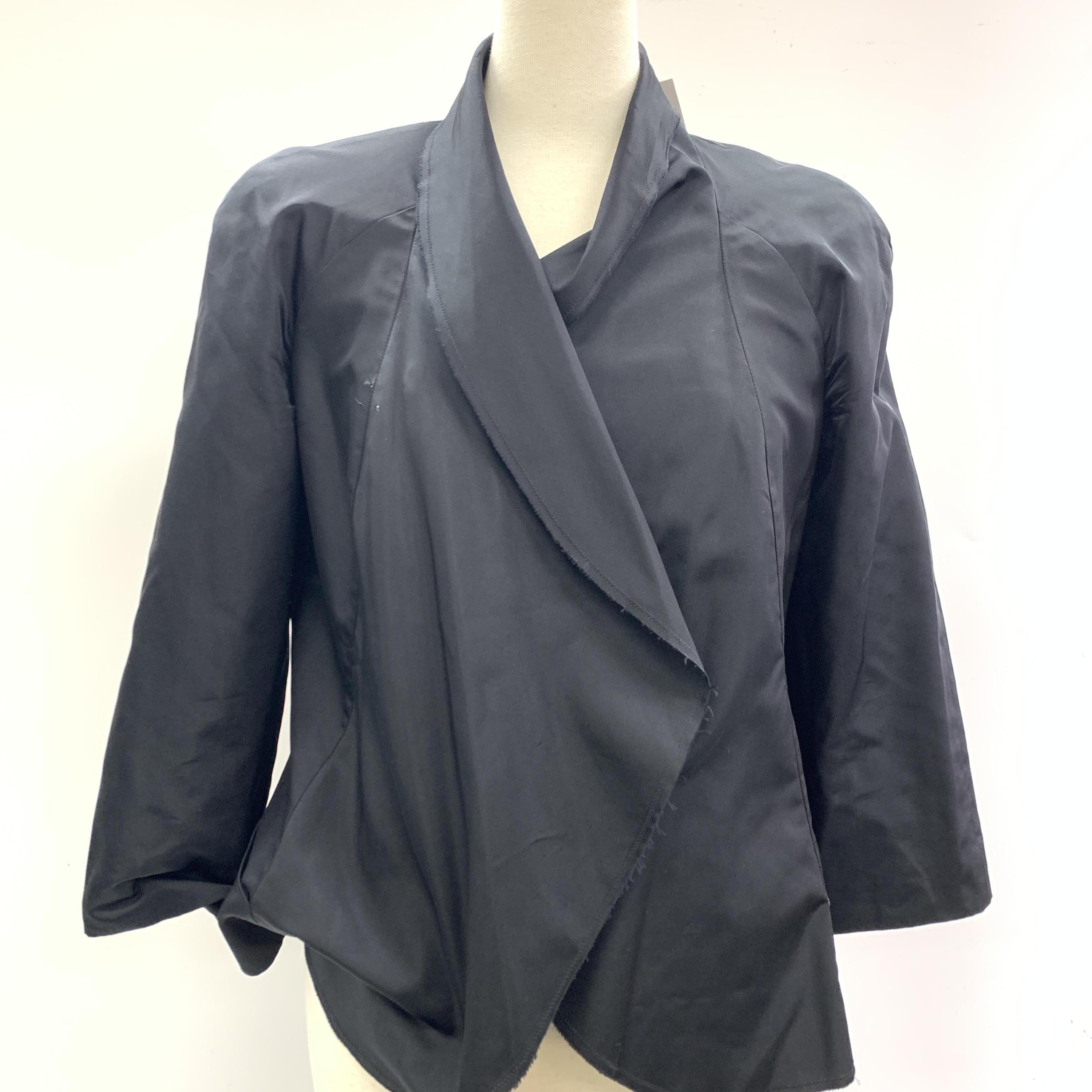 Chanel Chanel Black Wrap Front Jacket, Silk, Size: 34 C327447