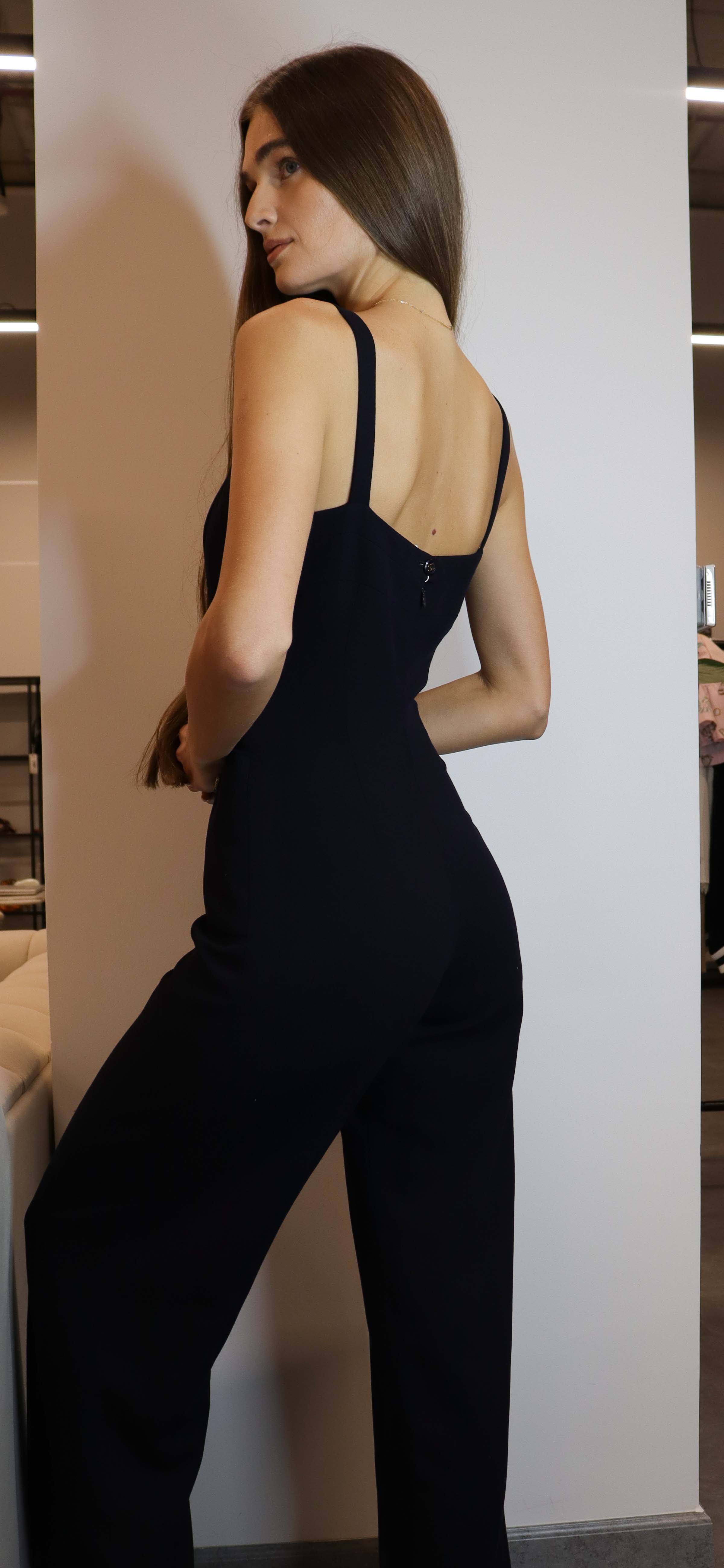 Chanel Chanel Logo Gold Button Jumpsuit NAvy DXBS1991