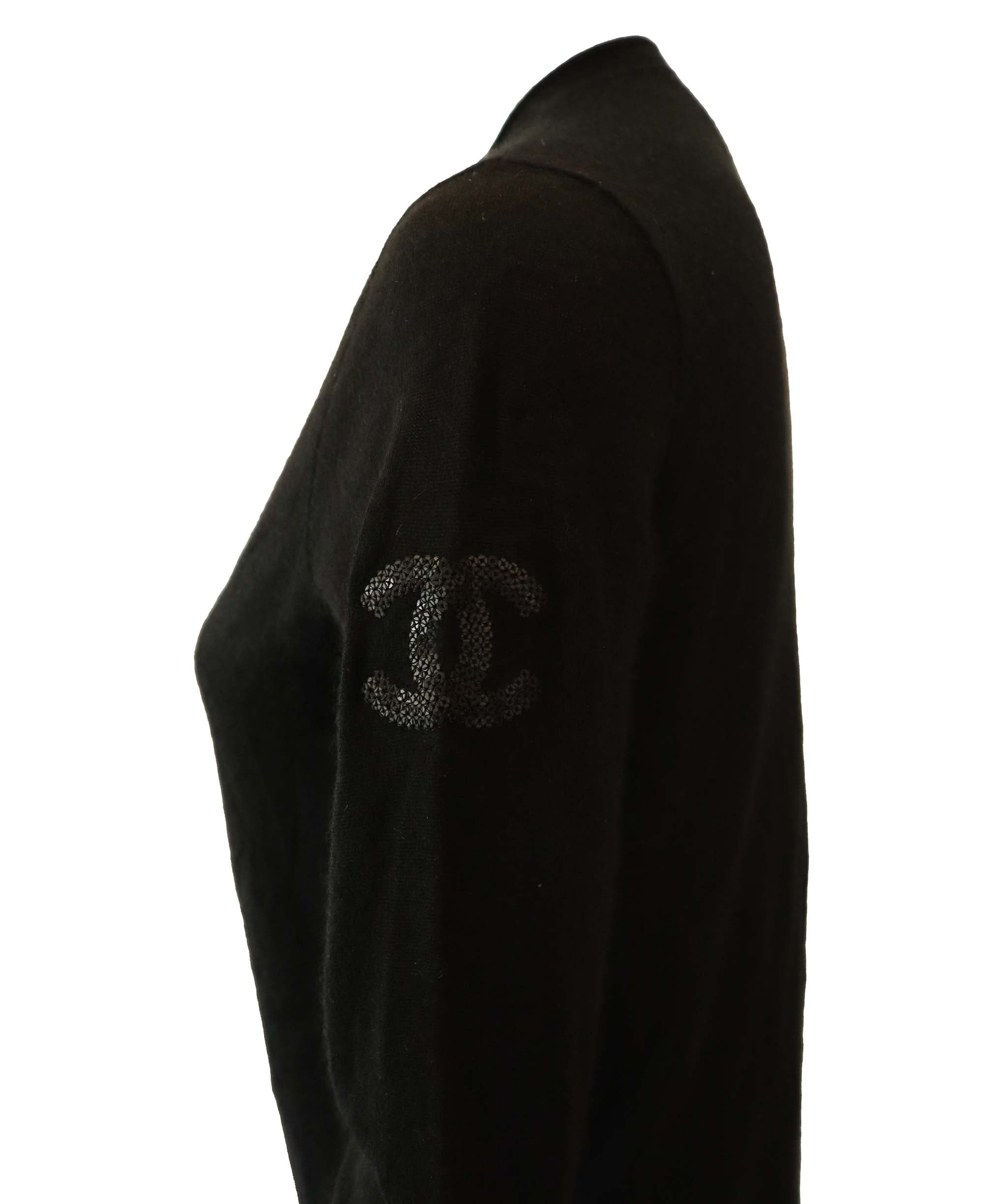 Chanel Chanel Sport Logo Cashmere Zipped Jacket Black DXBS2021