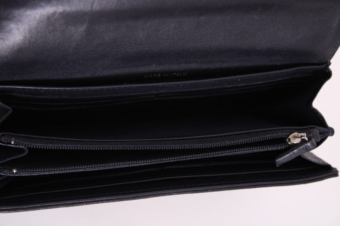 Chanel Chanel Lamb Skin long Purse Navy
